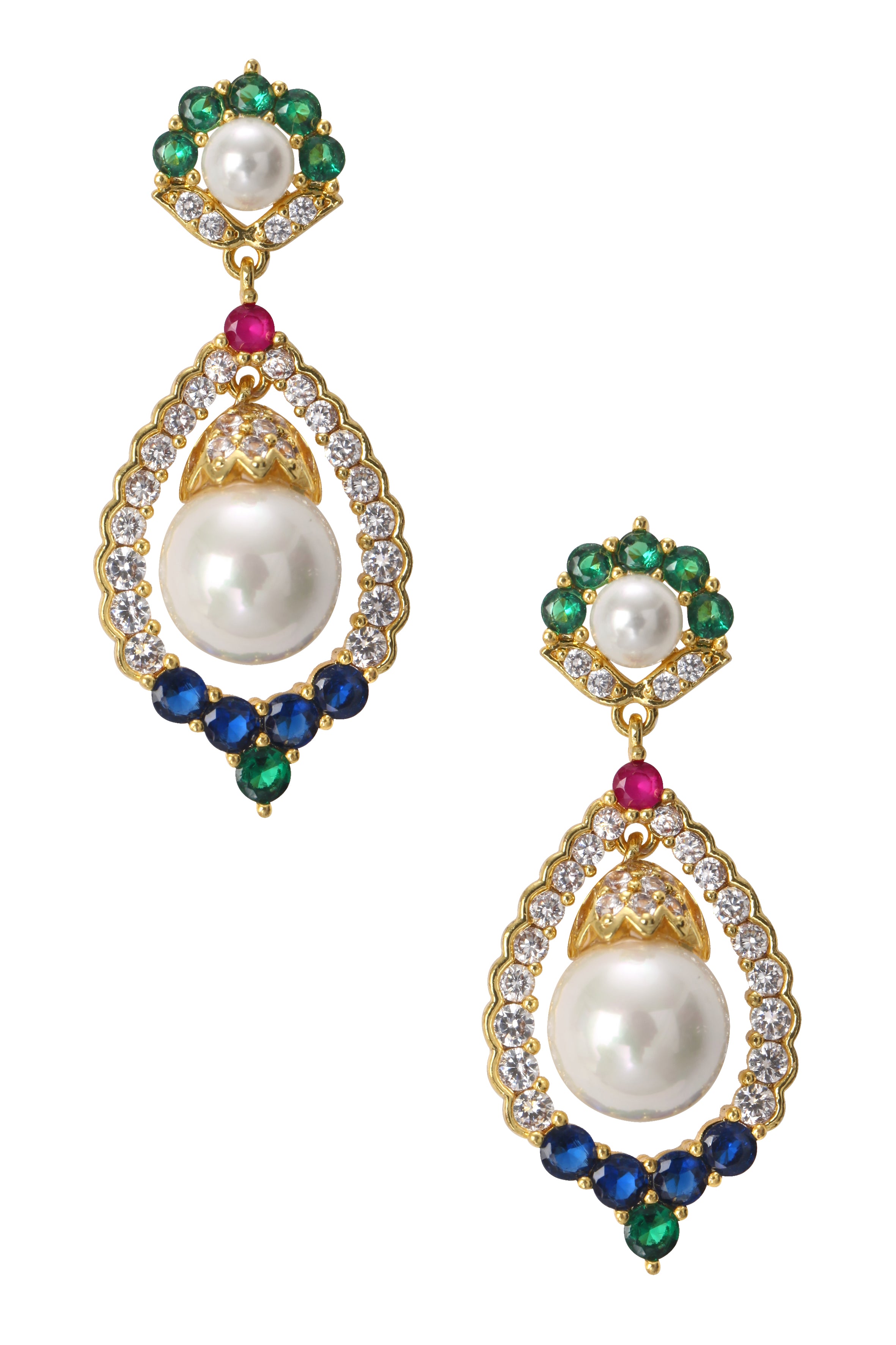 Pendientes de perlas de agua dulce en forma de lágrima E3459