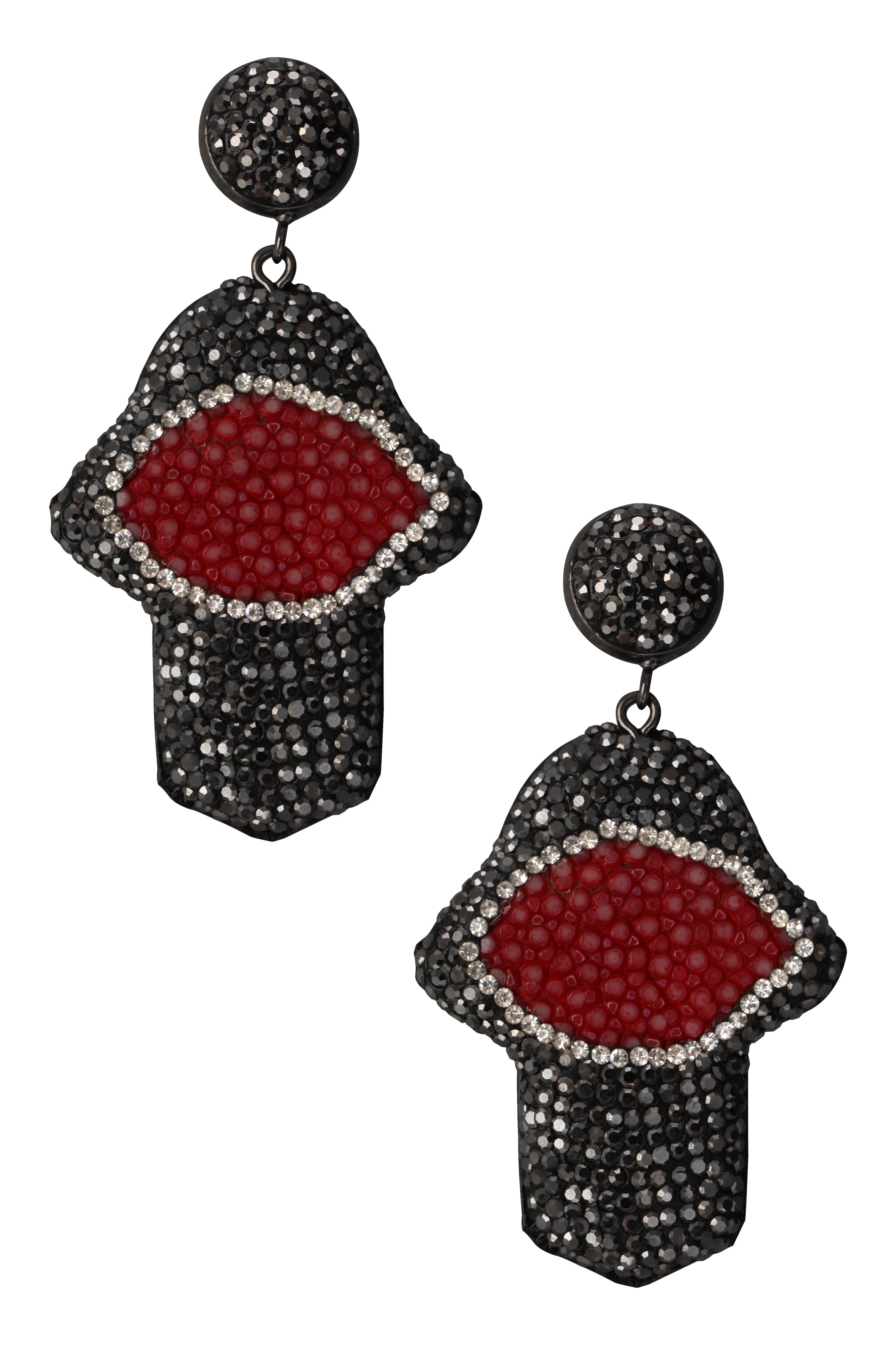 Pendientes de piel de raya genuina de palma E3460