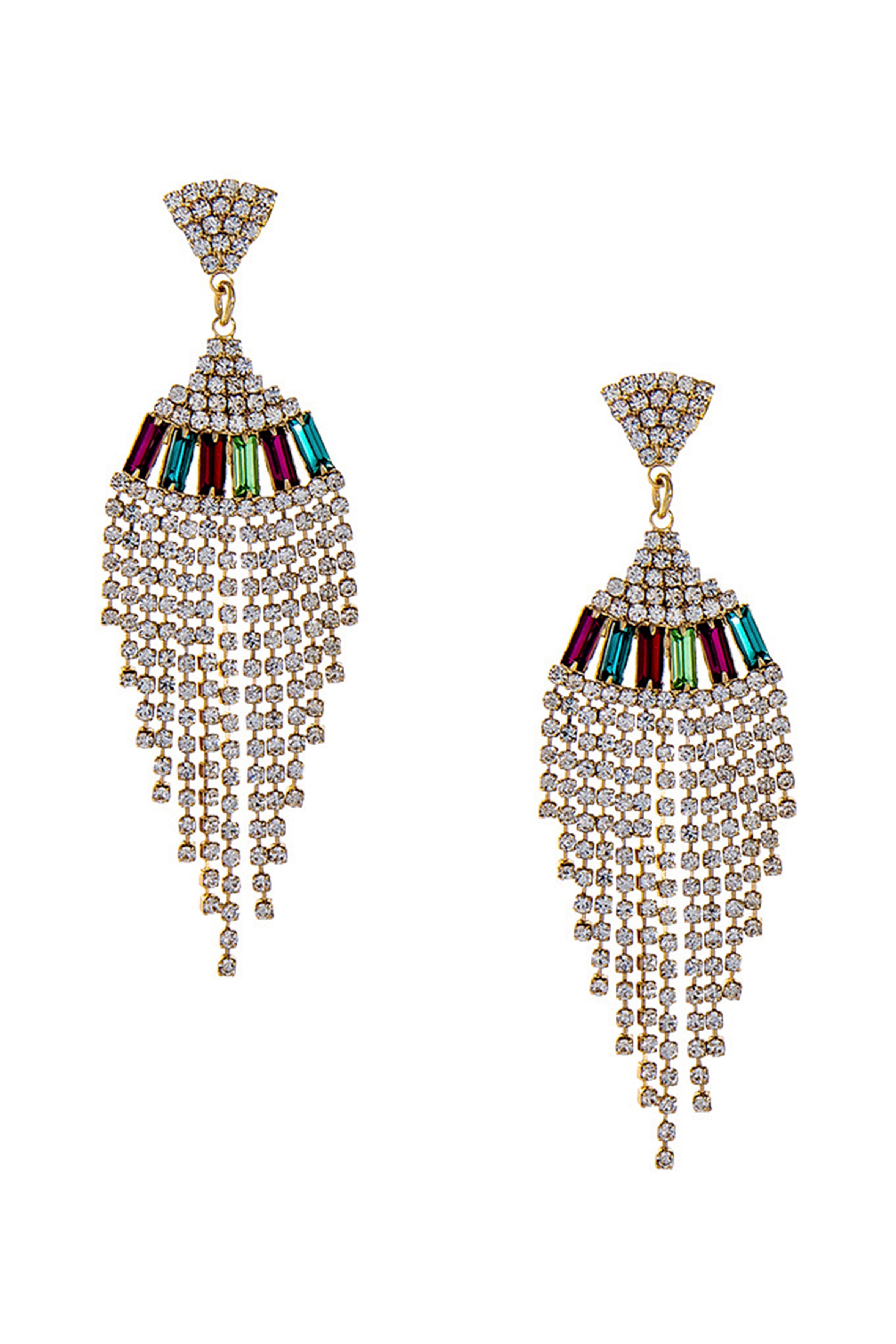 Pendientes con borlas de diamantes de imitación E3483