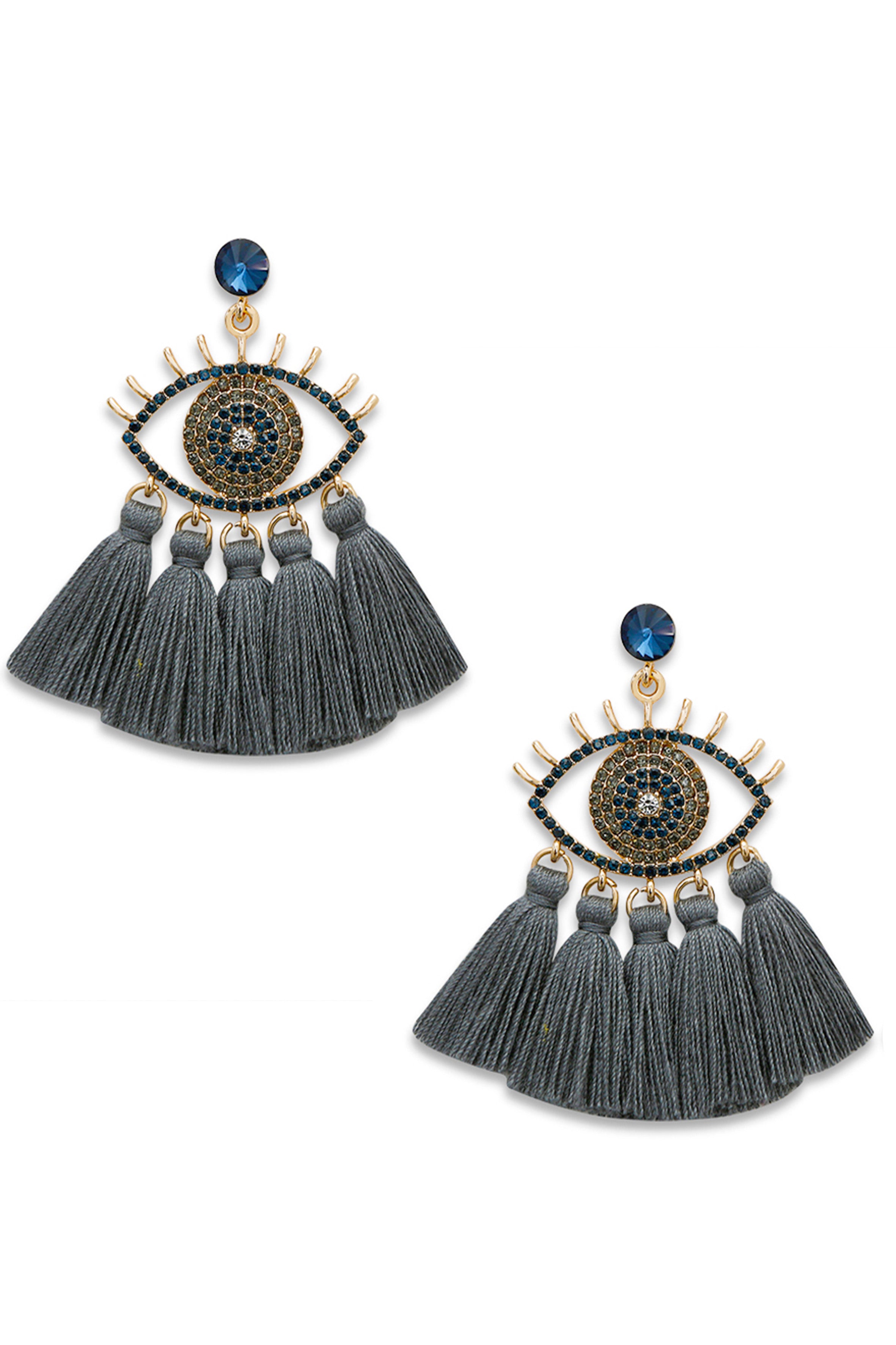 Against Evil Eye Tassel Earrings E3565