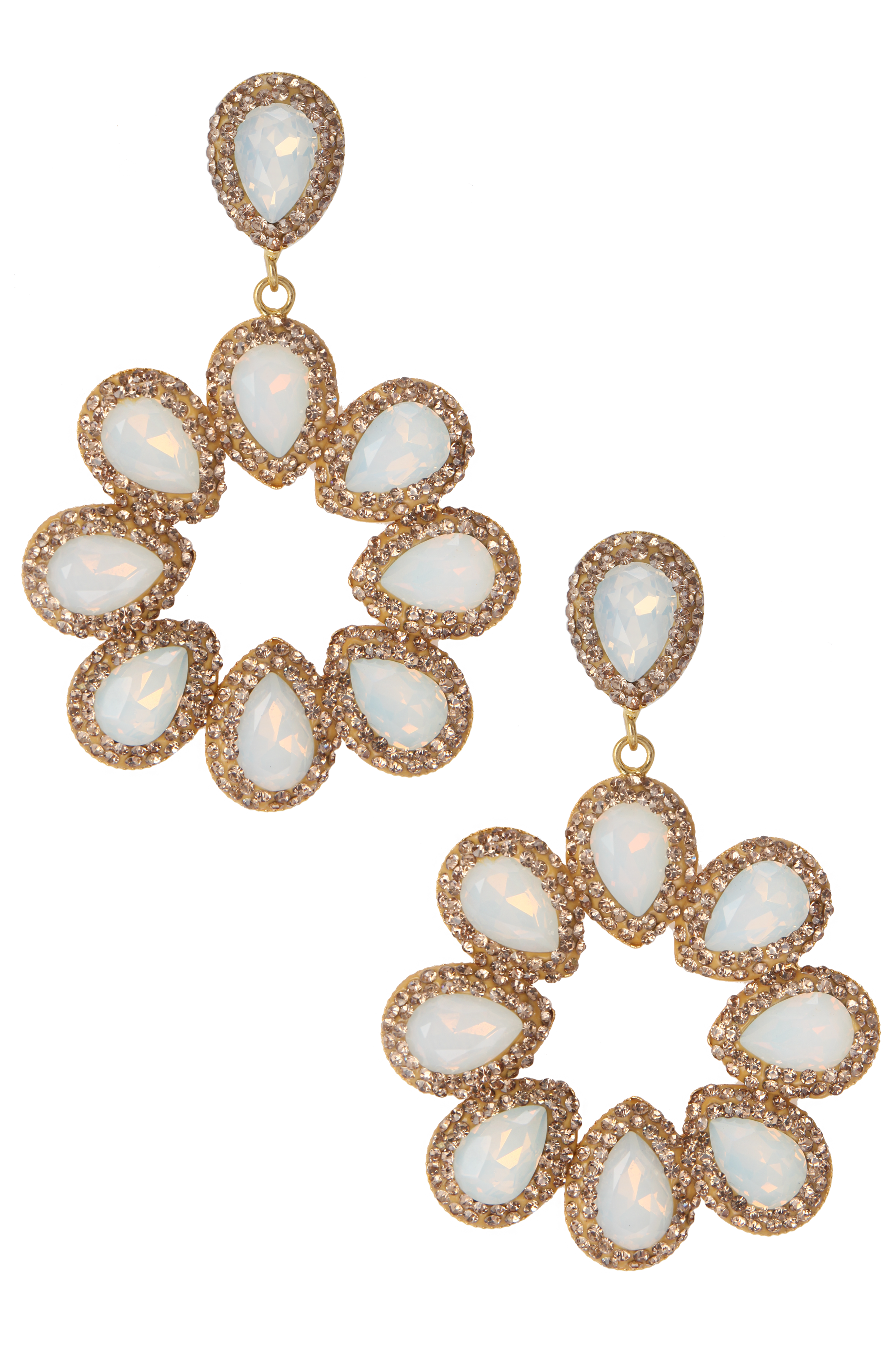 Floral Opal Dangle Earrings E3726