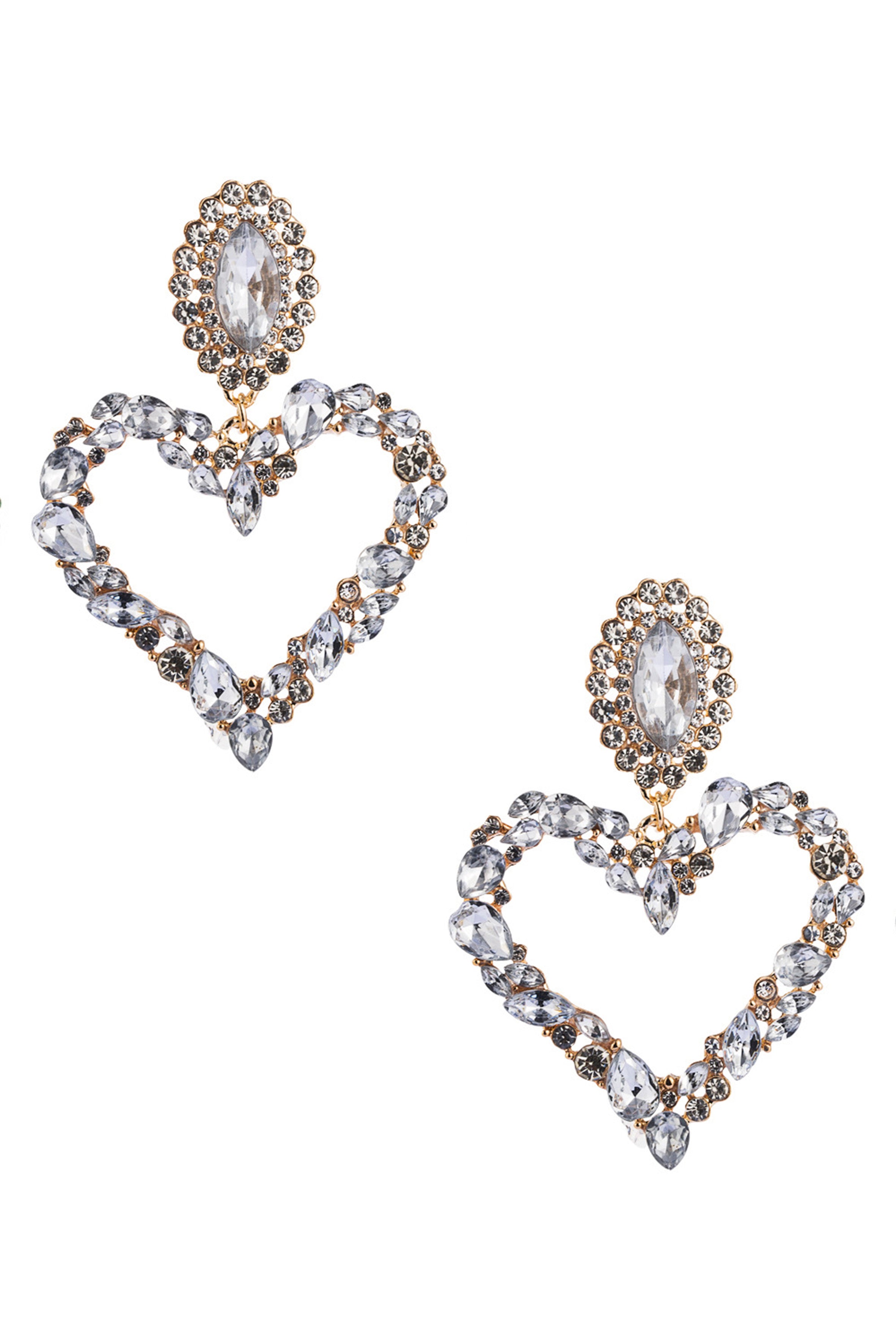 Heart Rhinestone Earrings E3816