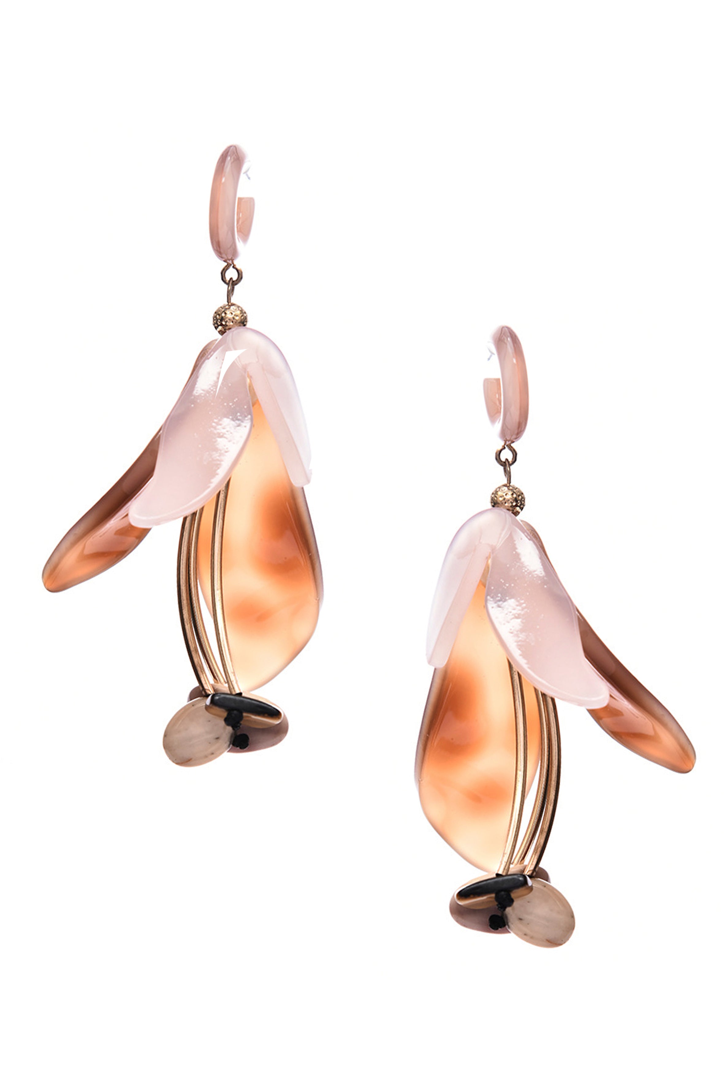 Pendientes acrílicos florales E3859