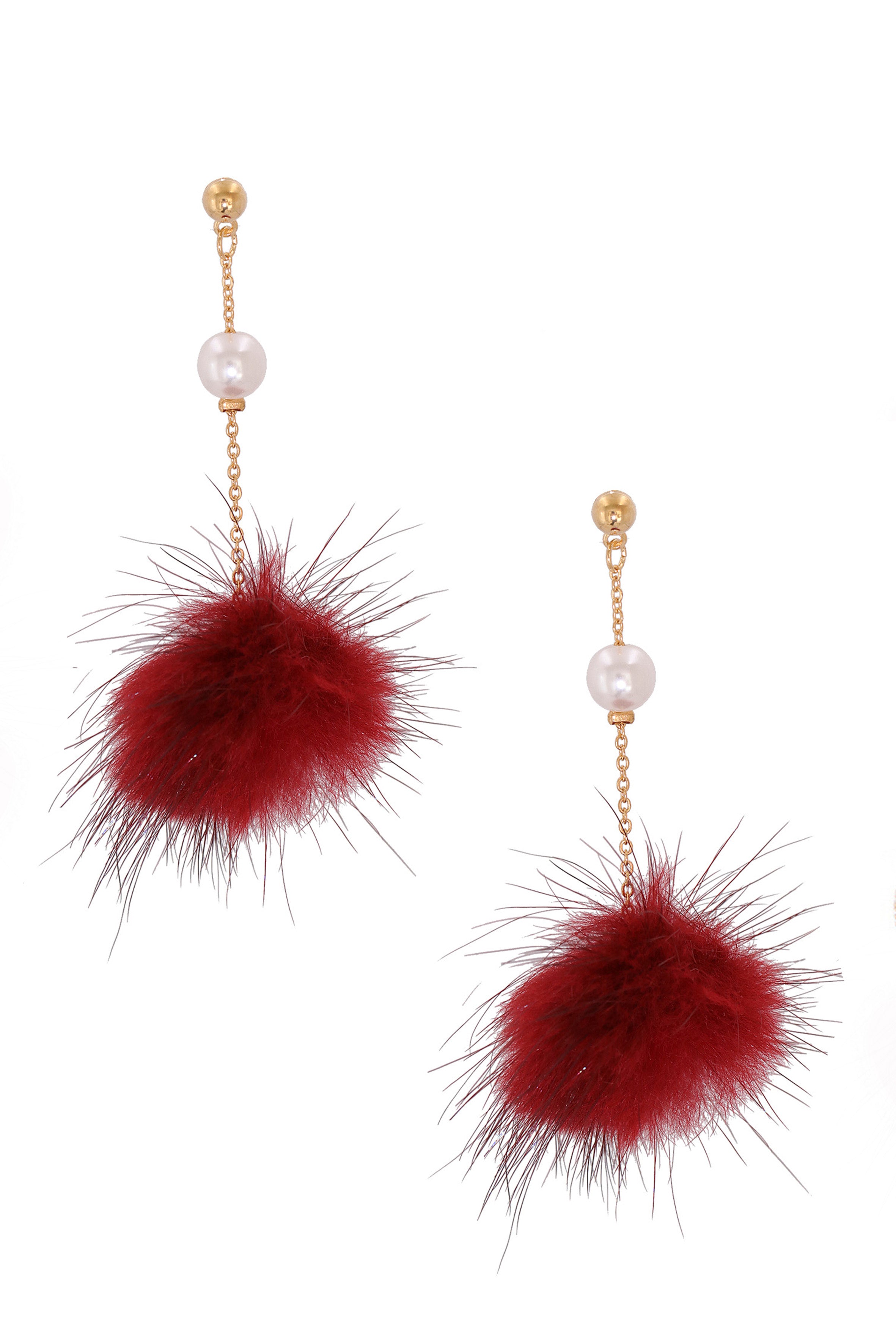 Plush Ball Dangle Earrings E3911