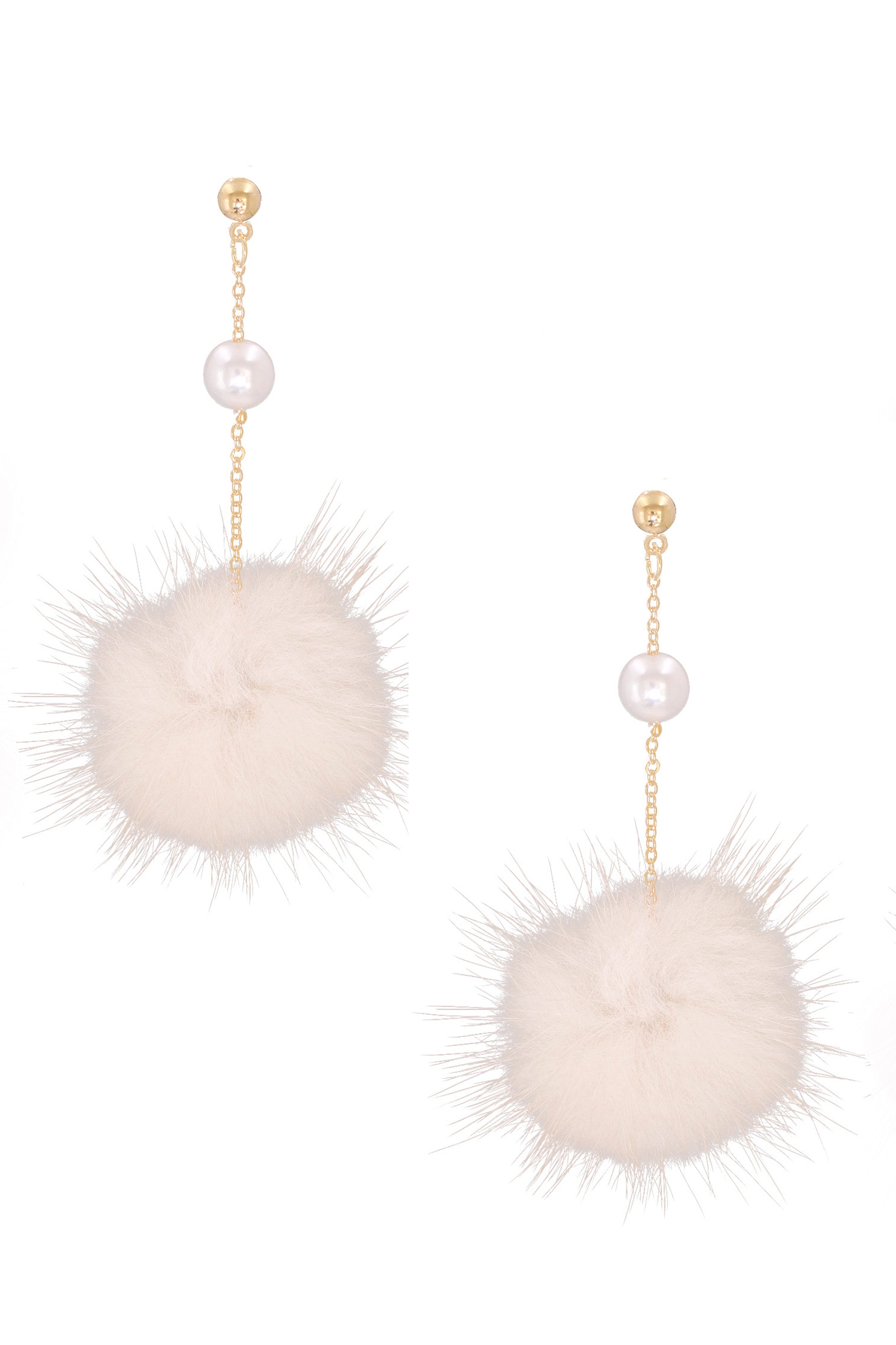 Plush Ball Dangle Earrings E3911