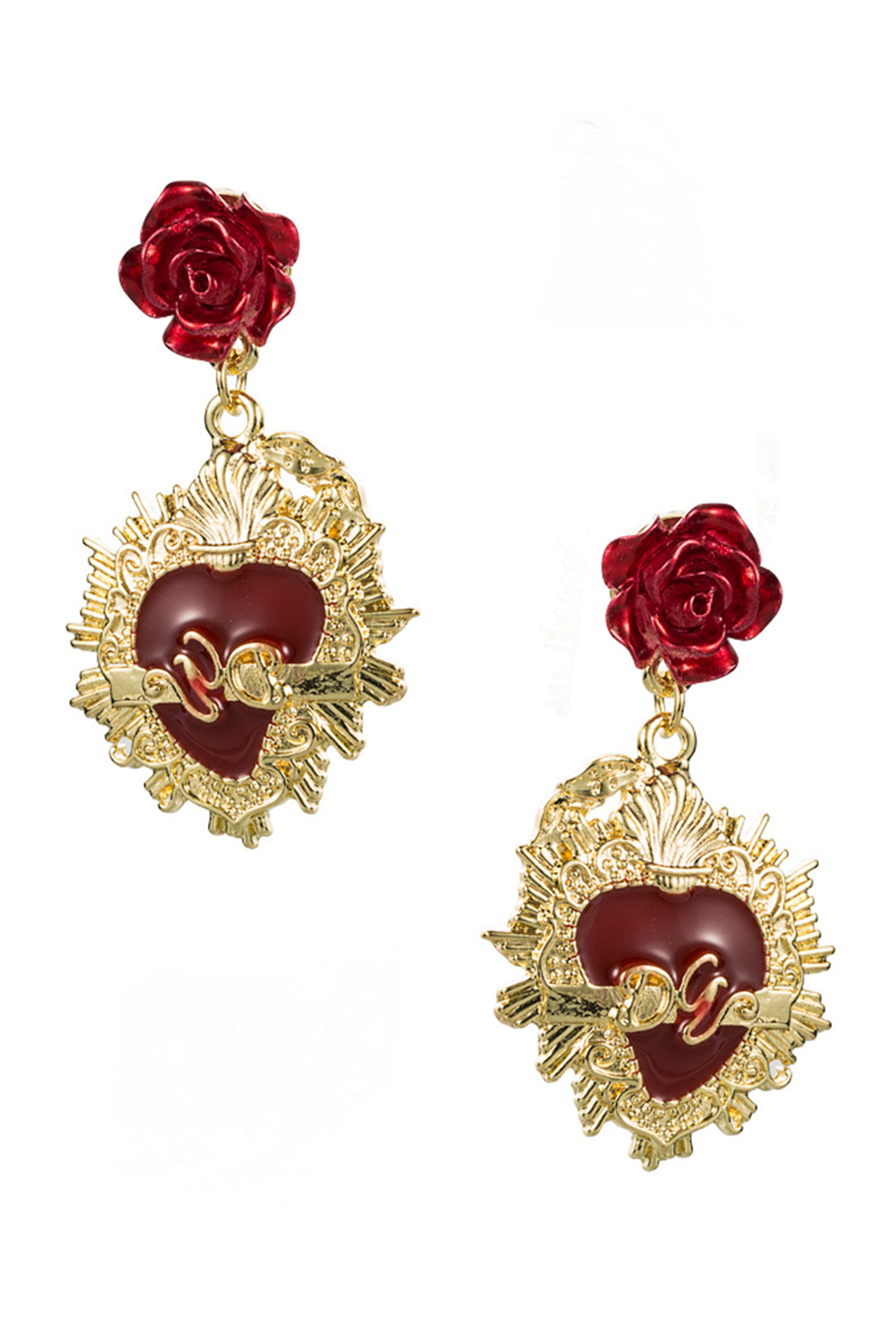 Baroque Style Rose Earrings E3914