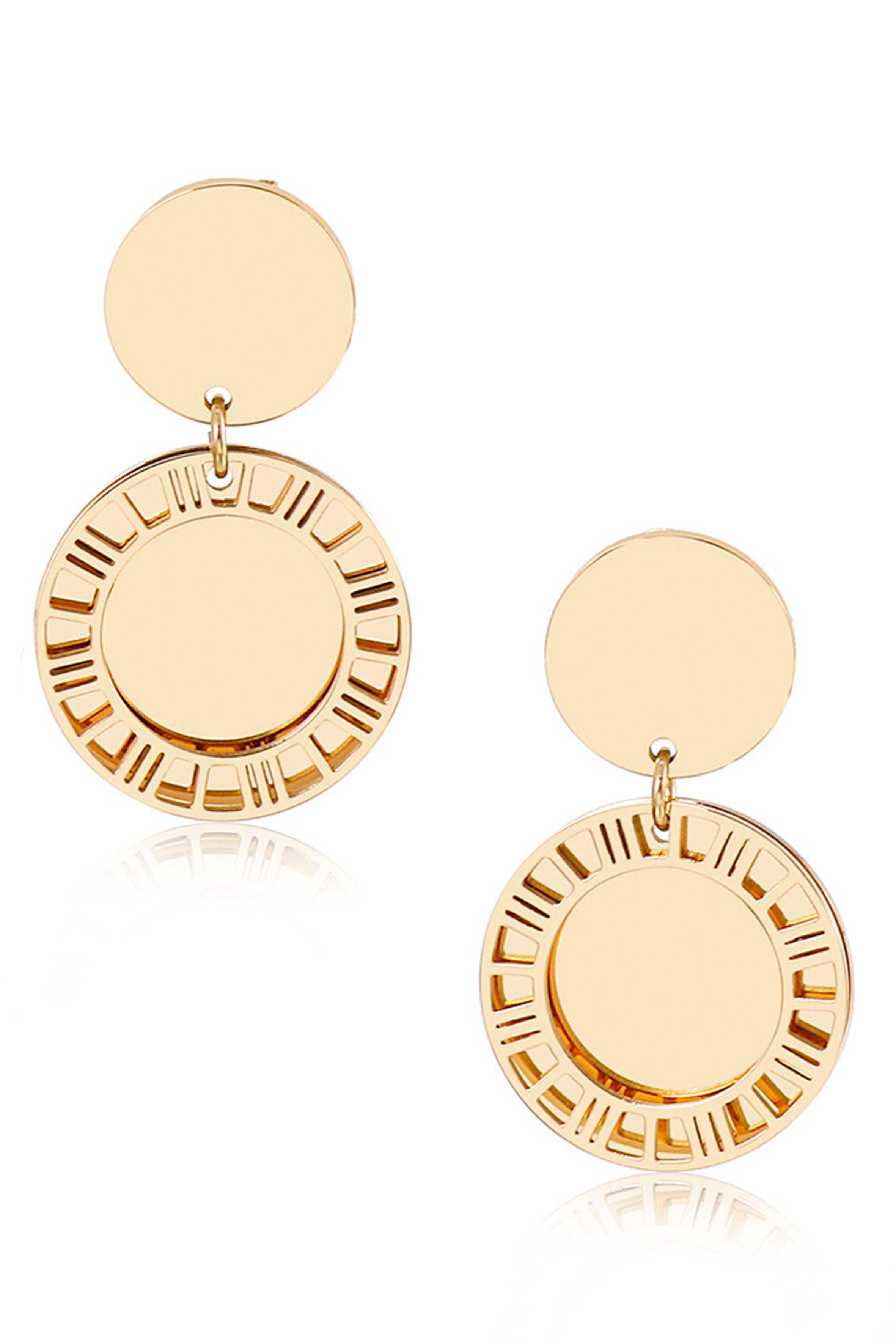 Disc Stainless steel  Earrings E4004