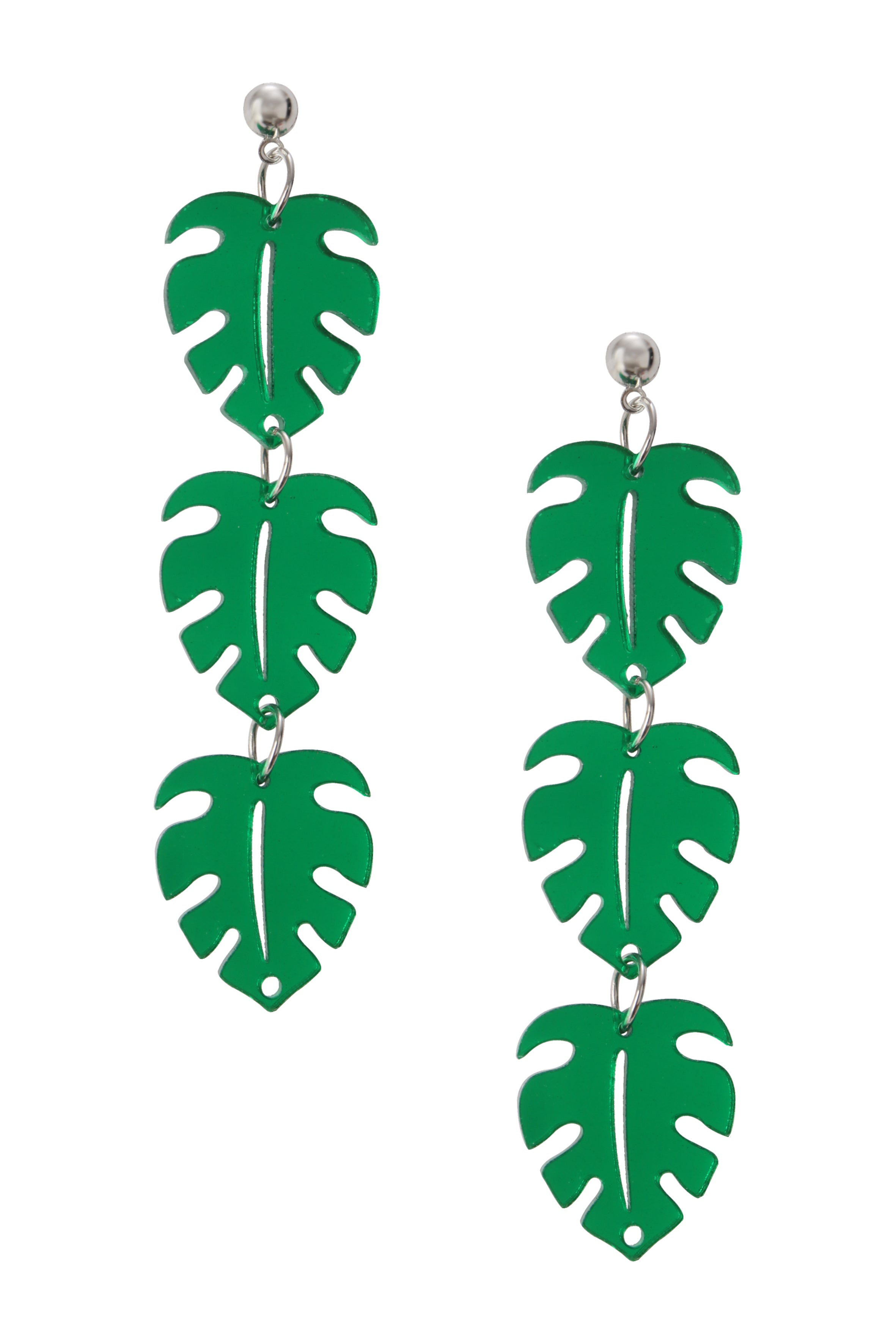 Leaf Chain Acrylic Earrings E4031