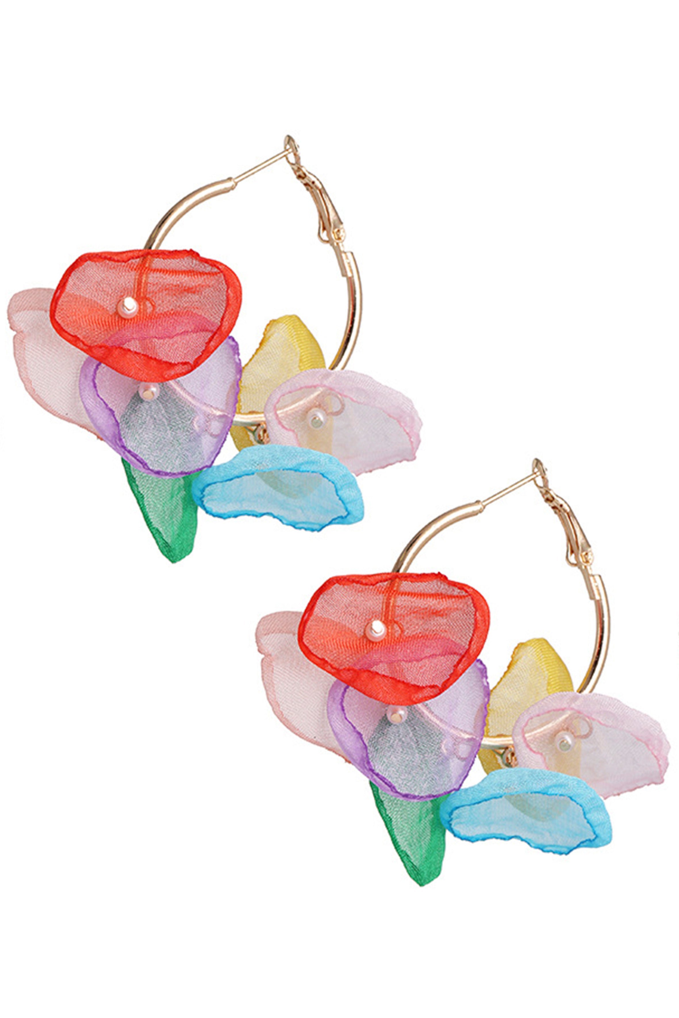 Floral Hoop Earrings E4039