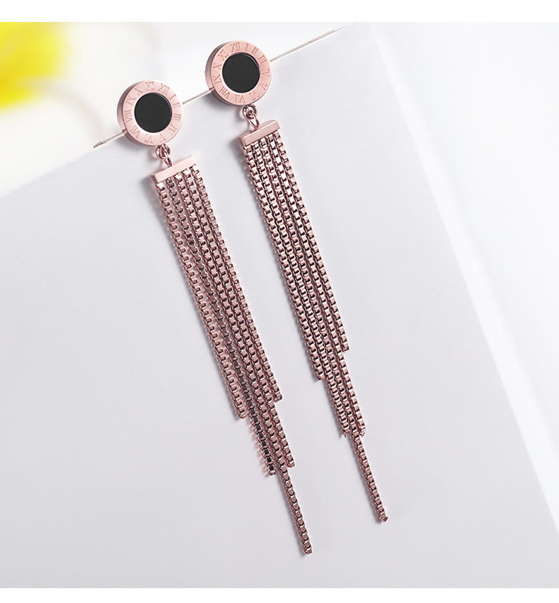 Pendant Stainless Steel Tassel Earrings E4089