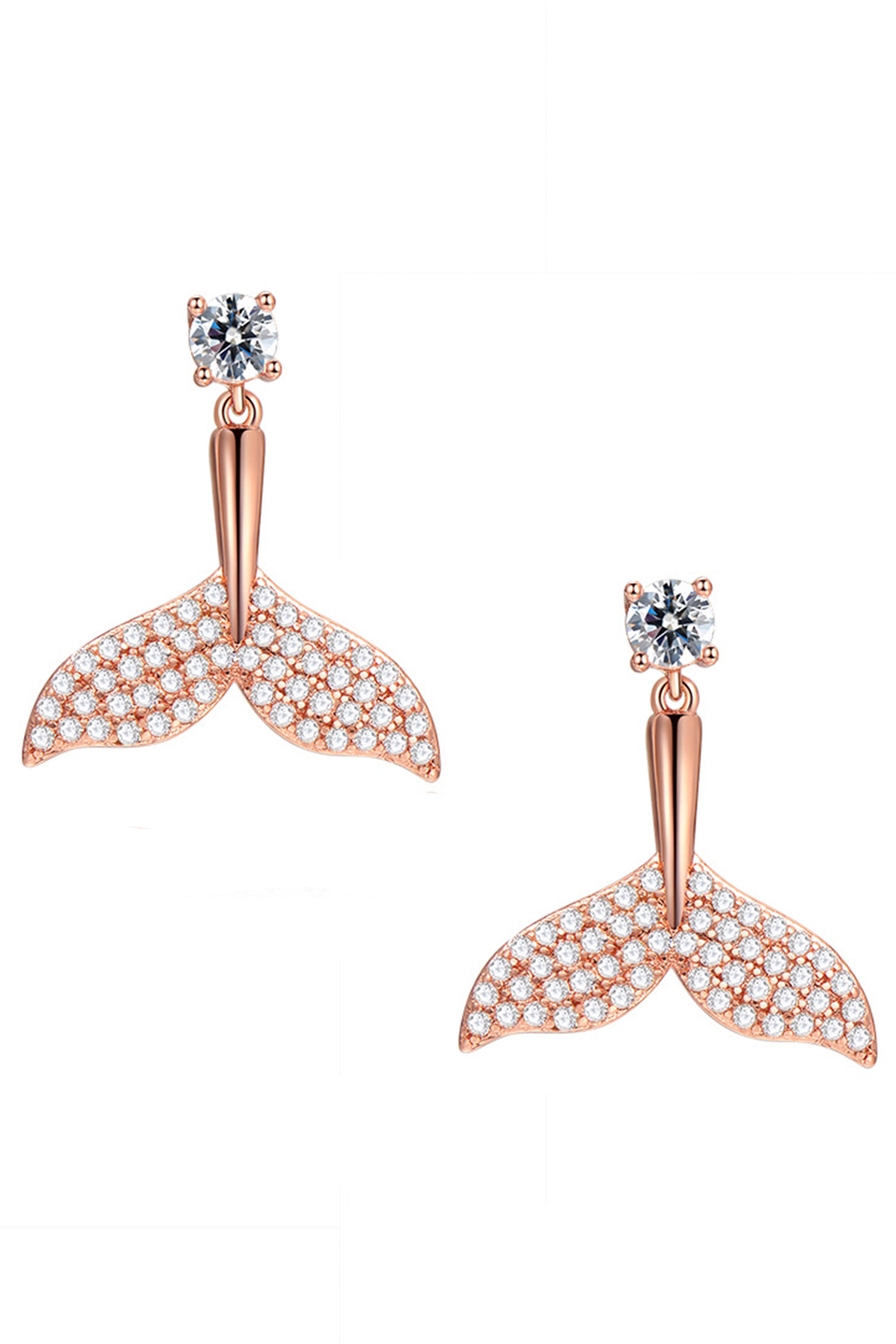 Fish Tail Zircon Stud Earrings E4271