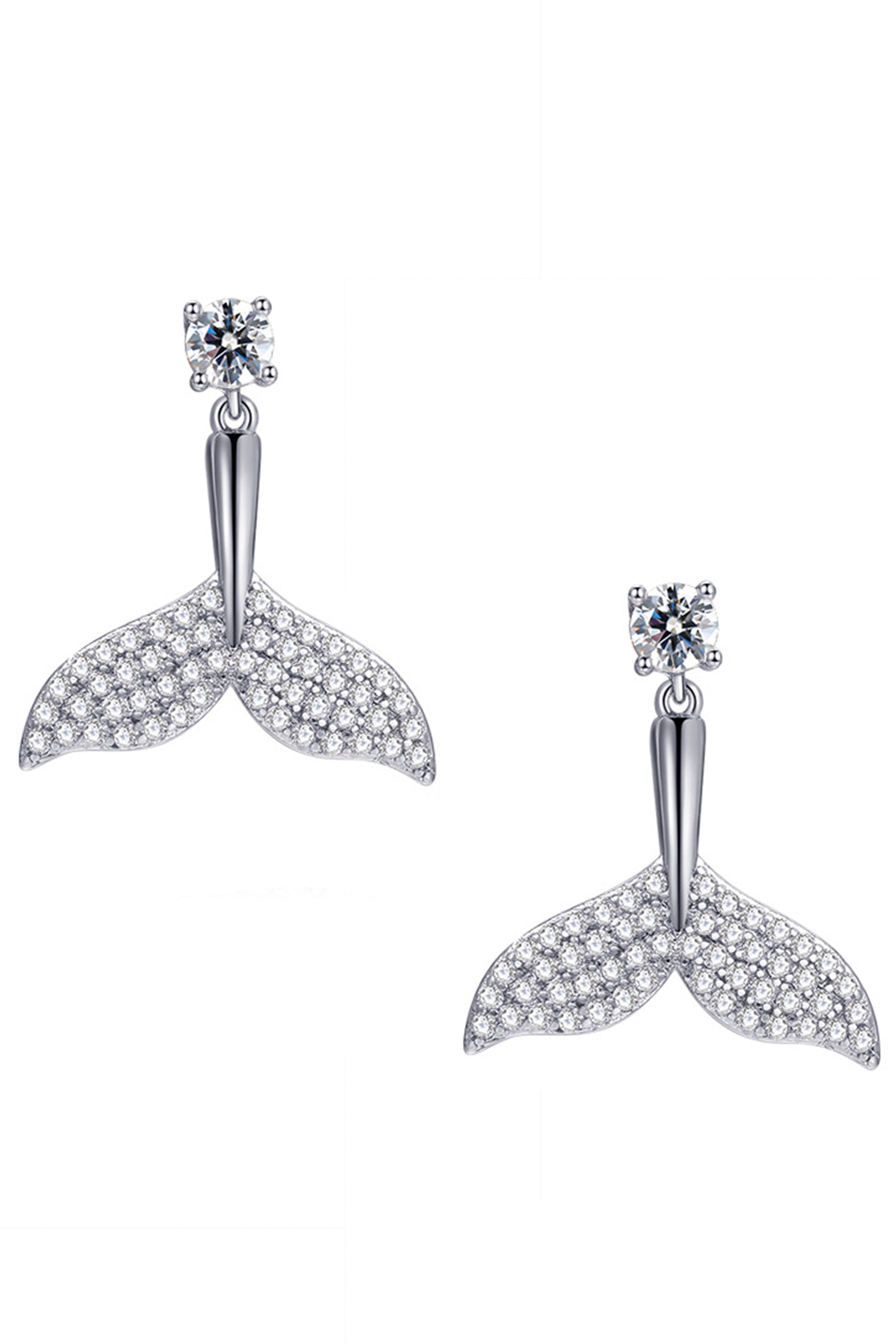 Fish Tail Zircon Stud Earrings E4271