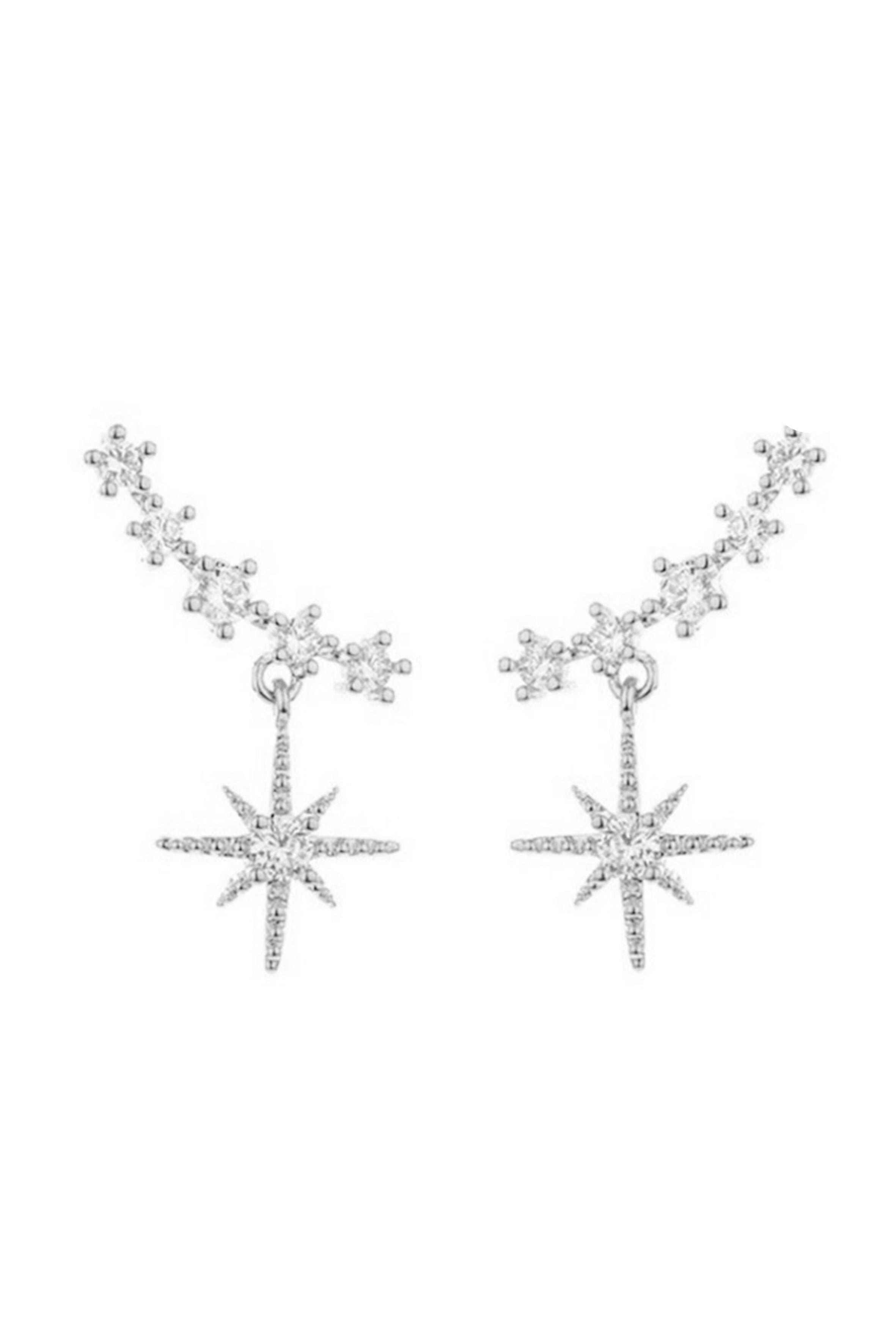 Sun Rhinestone Stud Earring 925 Silver Post E4287