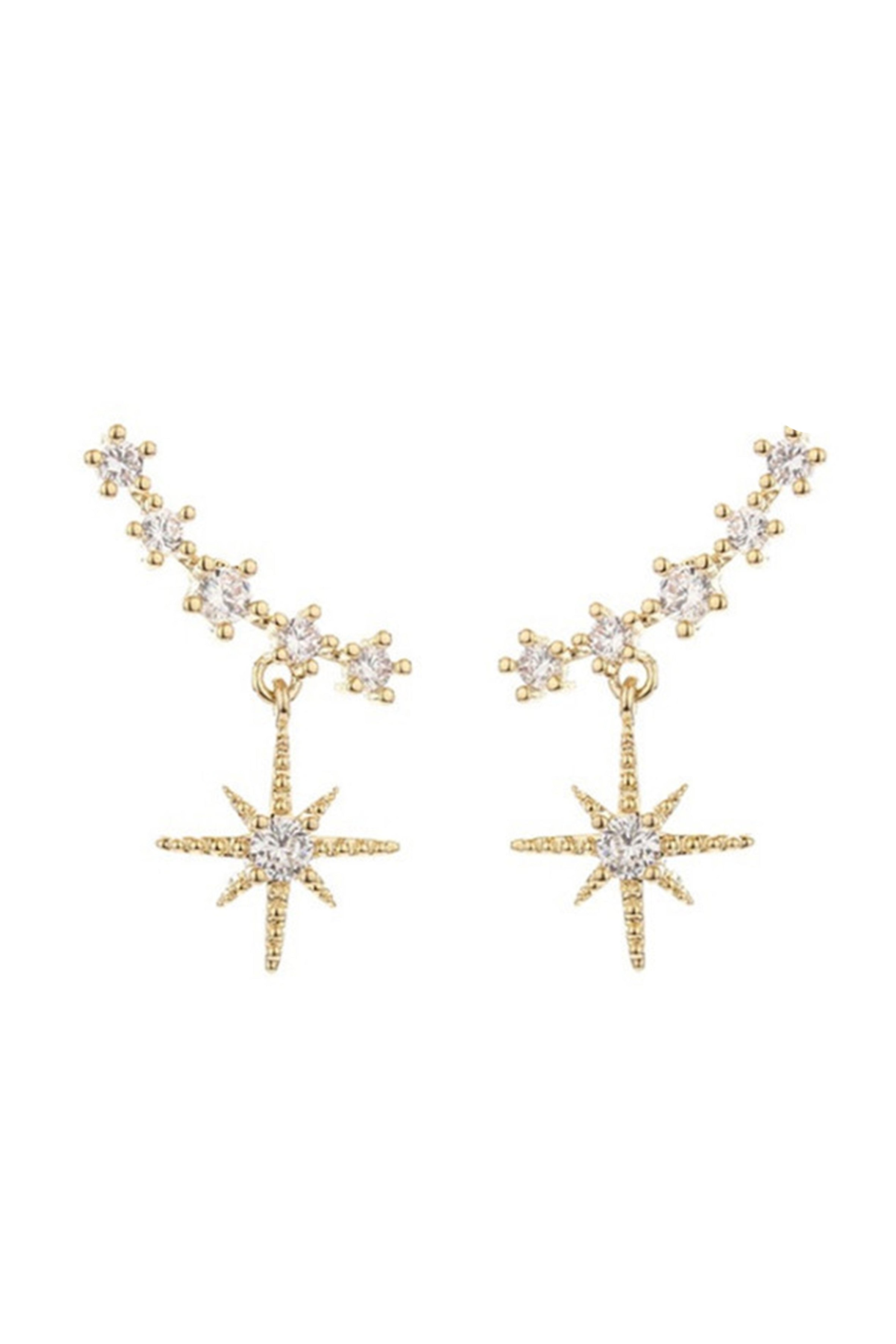 Sun Rhinestone Stud Earring 925 Silver Post E4287