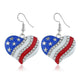 American Flag Heart Earrings E4377