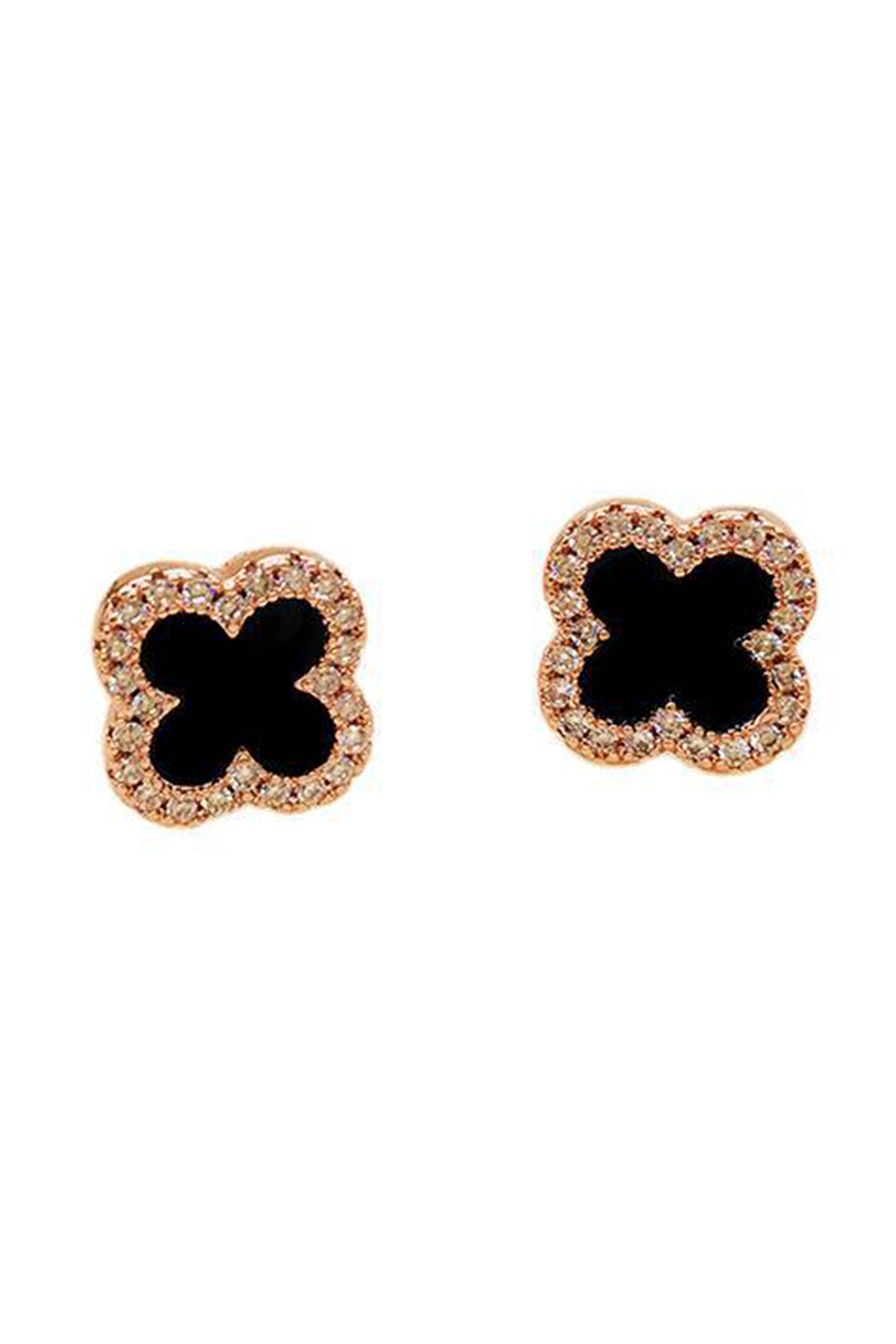 Clover Zircon Stud Earrings E4409-S