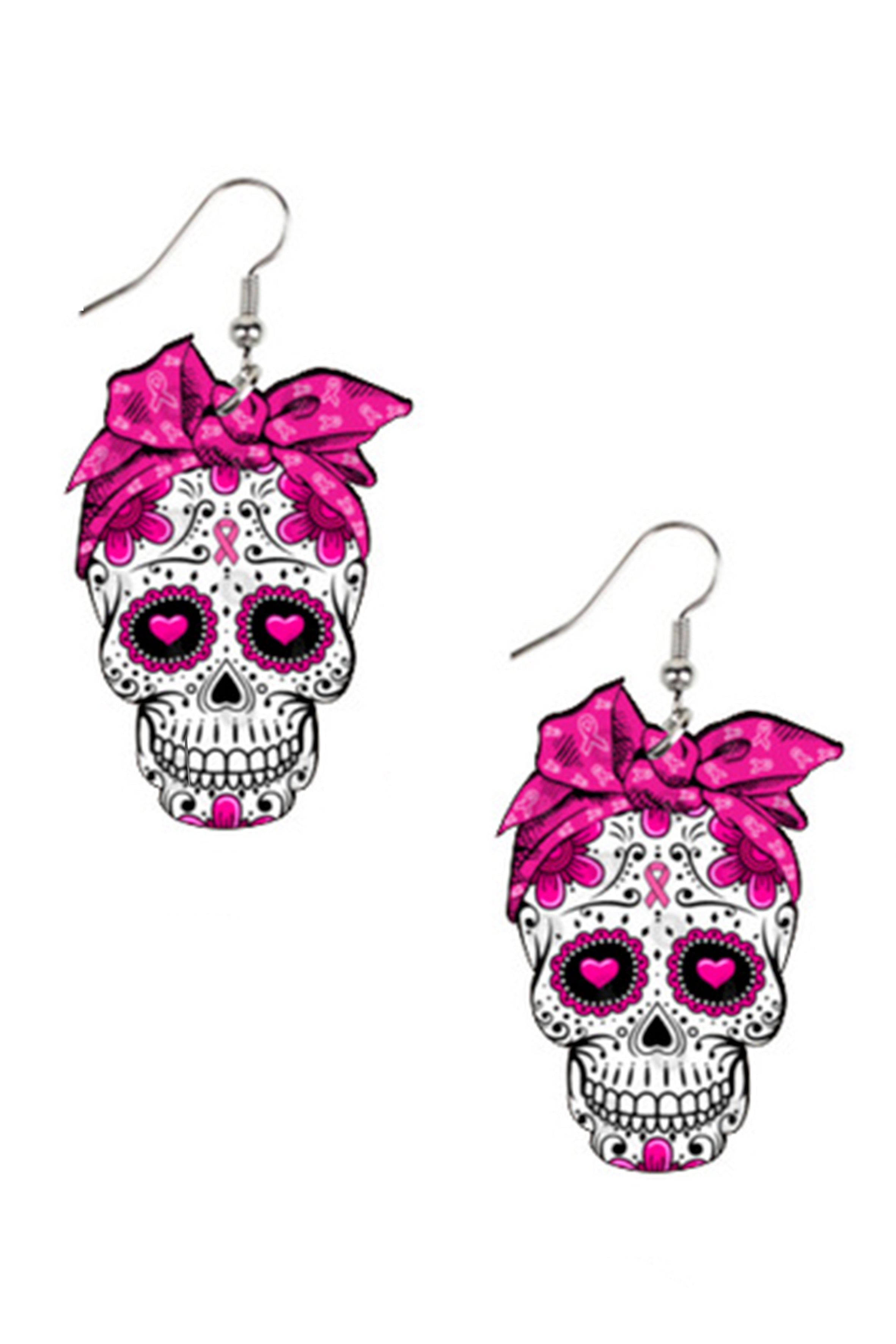 Floral Skull Acrylic Earrings E4502