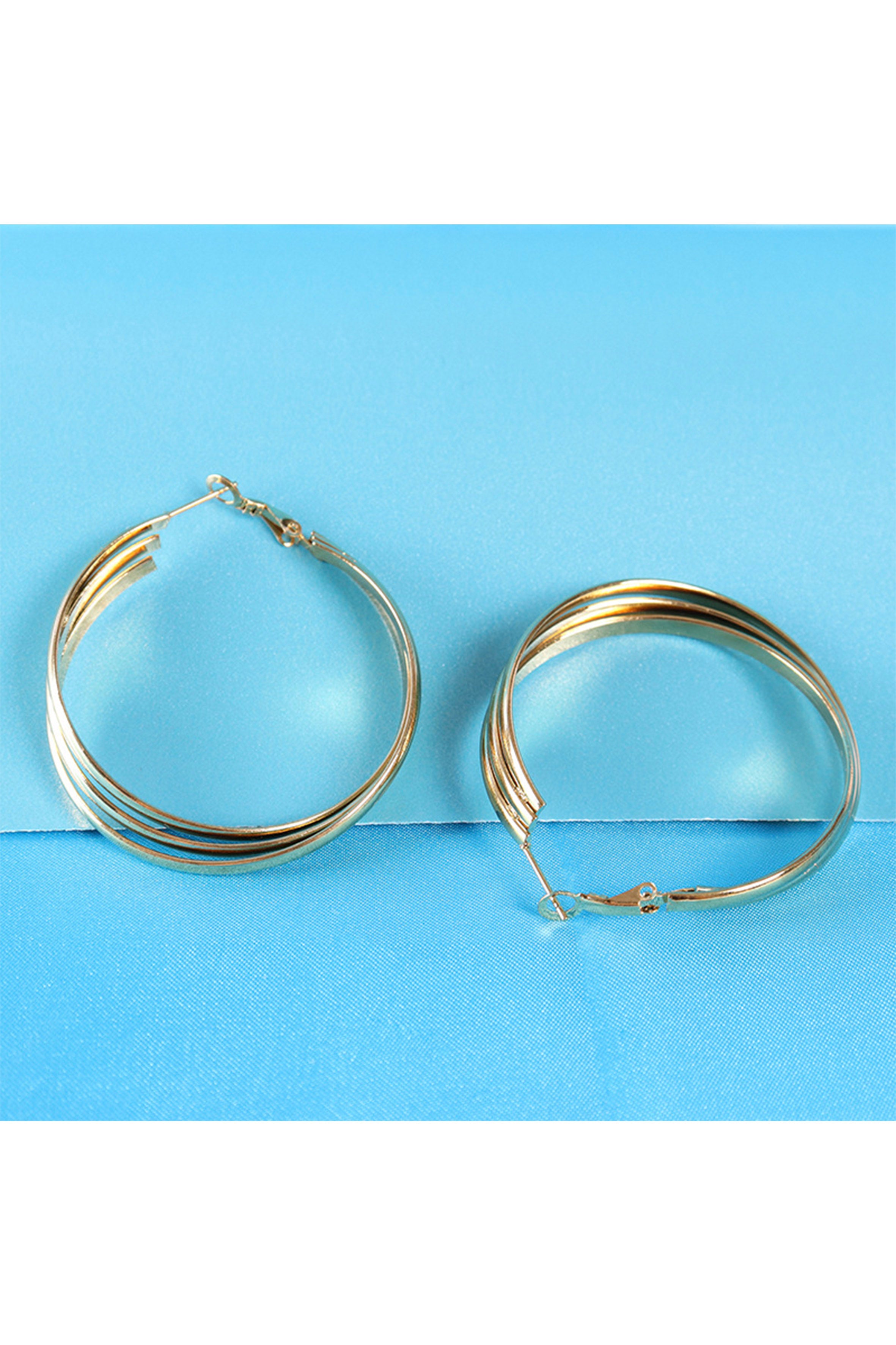 Multi-layer Stainless Steel Hoop Earrings E4554