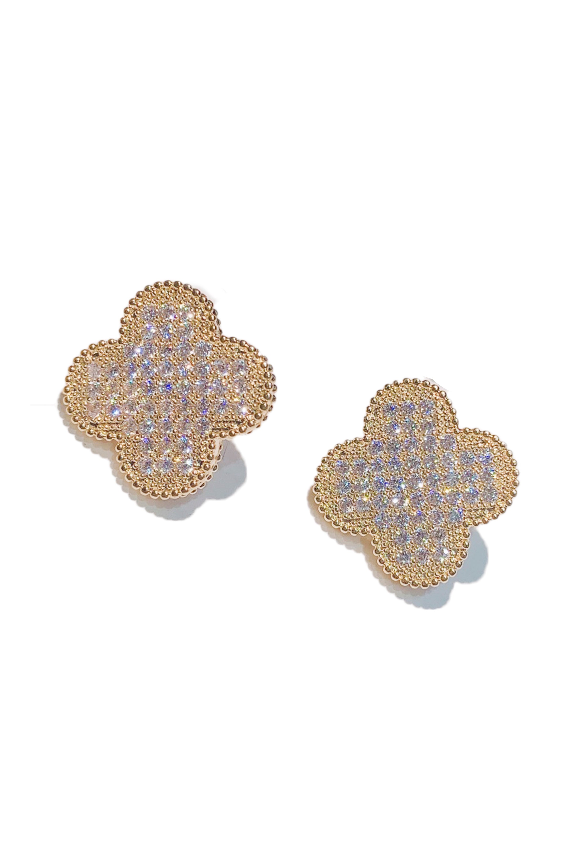Clover Zircon Stud Earrings E4572