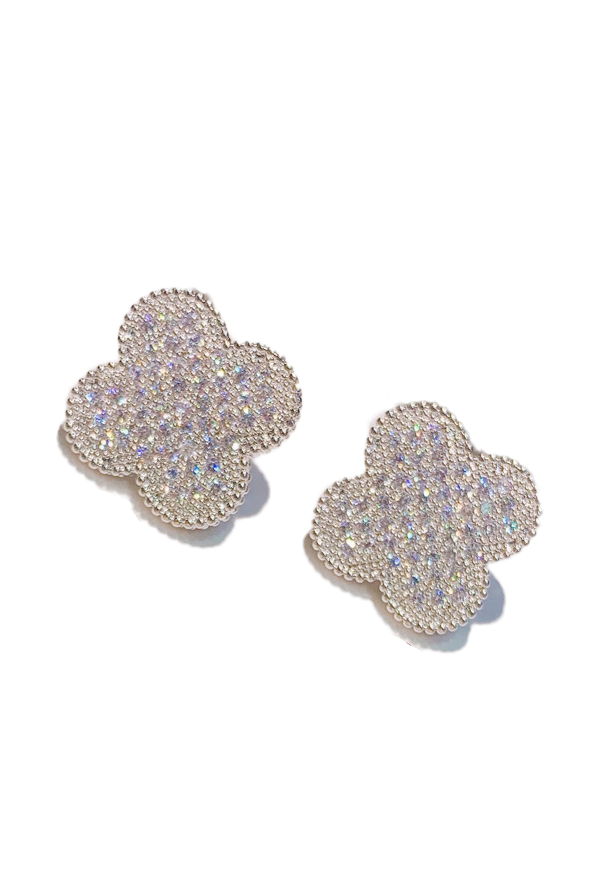 Clover Zircon Stud Earrings E4572