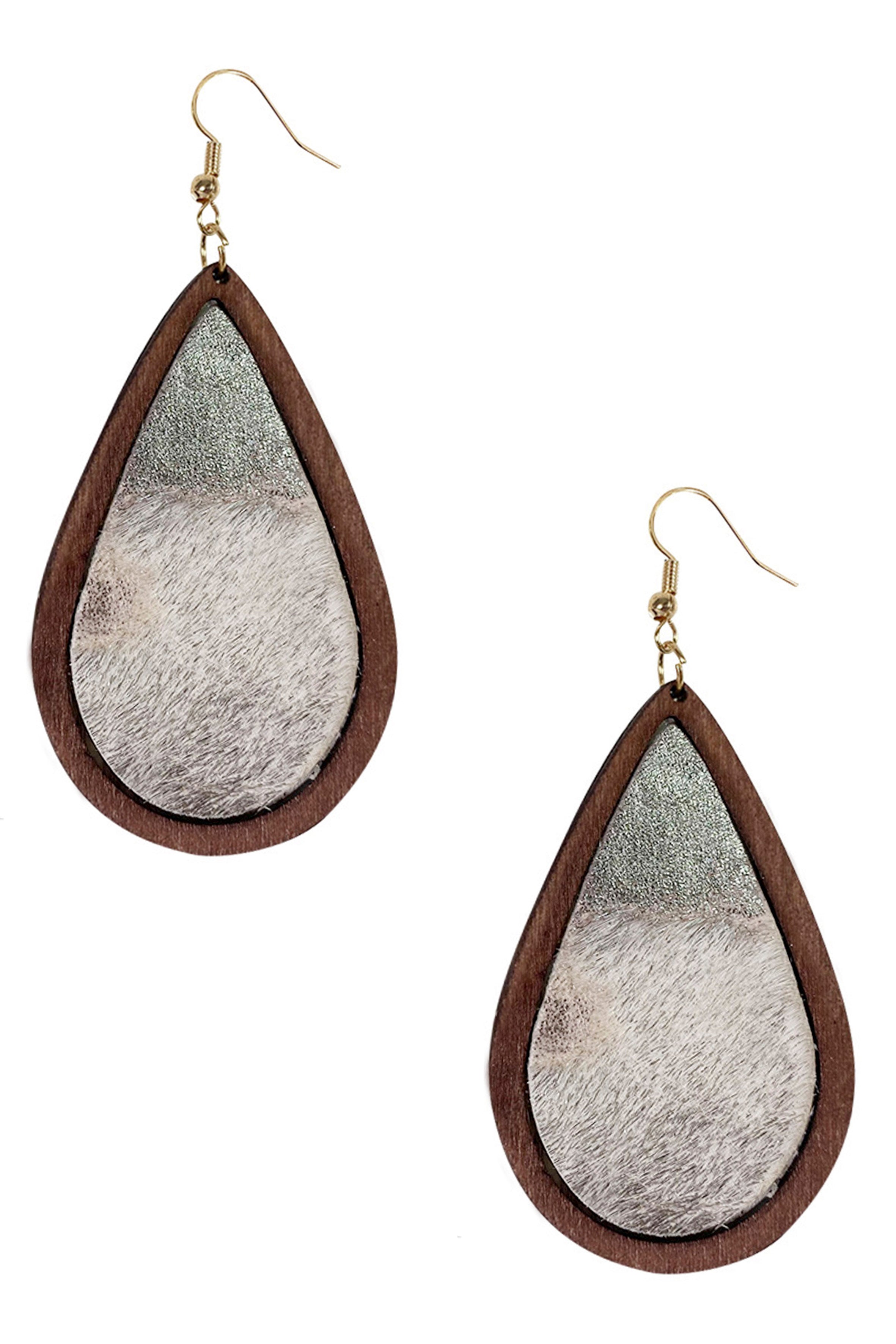 Teardrop Real Leather Earrings E4610