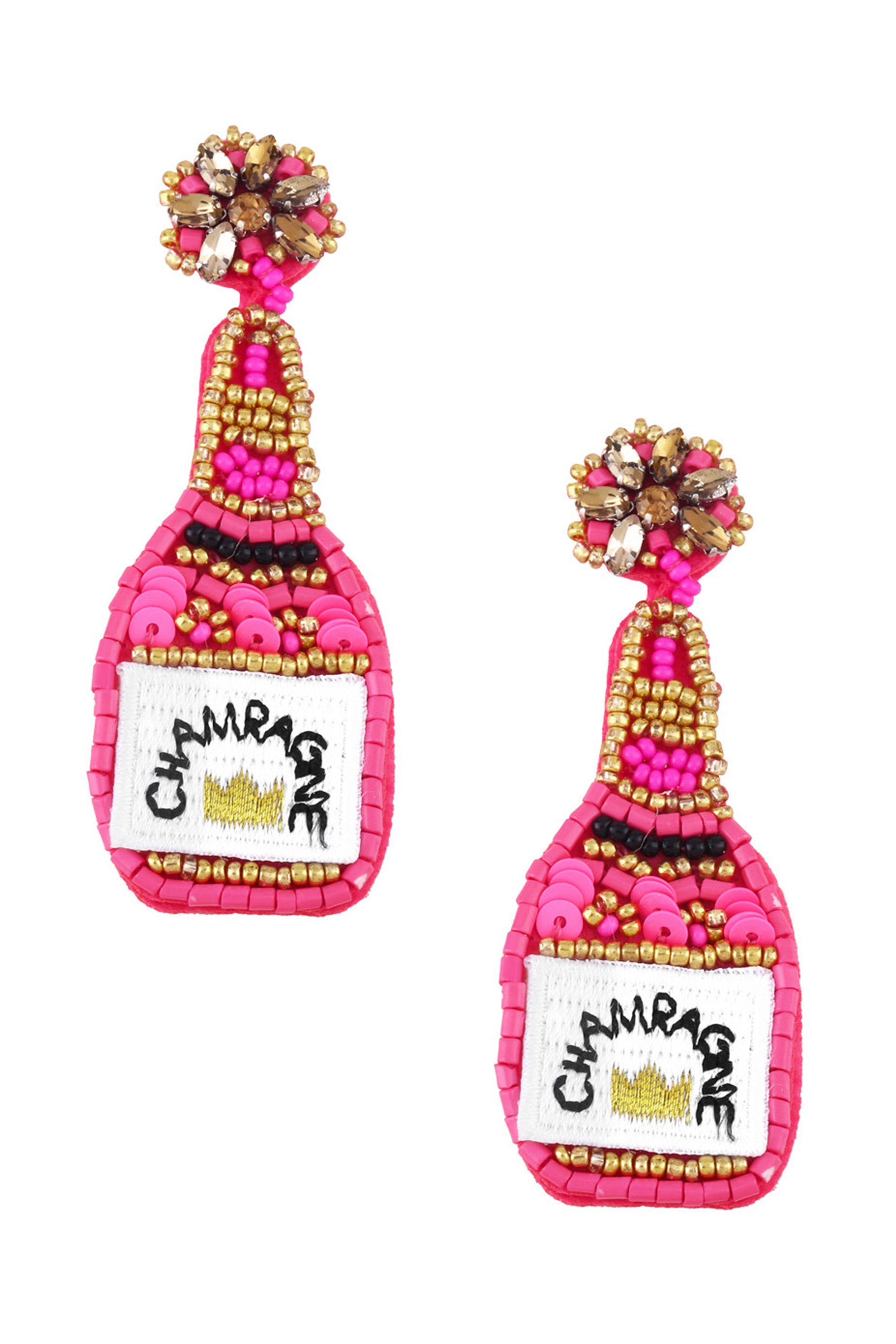 Champagne Seed Bead Earrings E4679-1