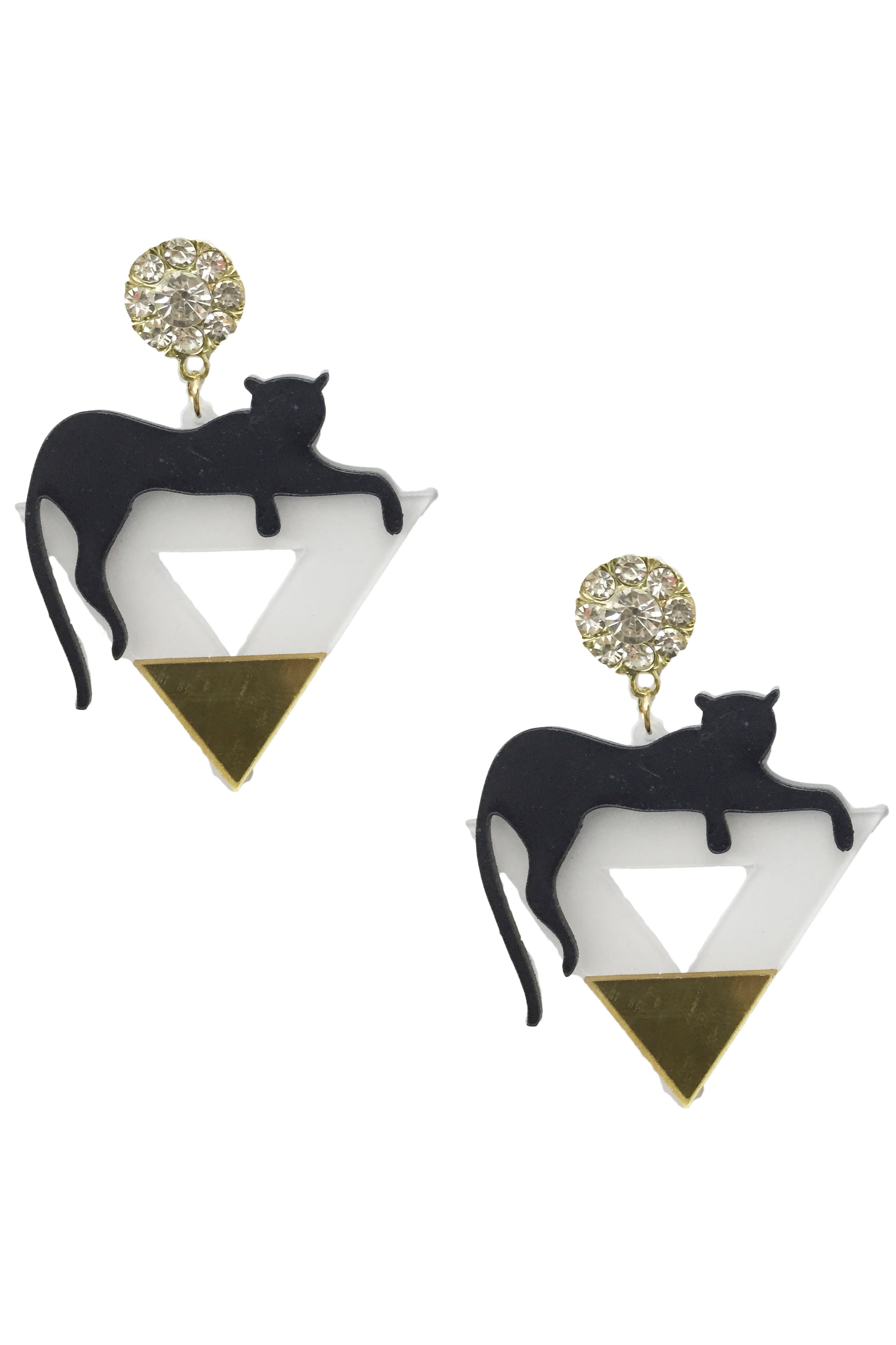 Leopard Triangle Acrylic Earrings E4784