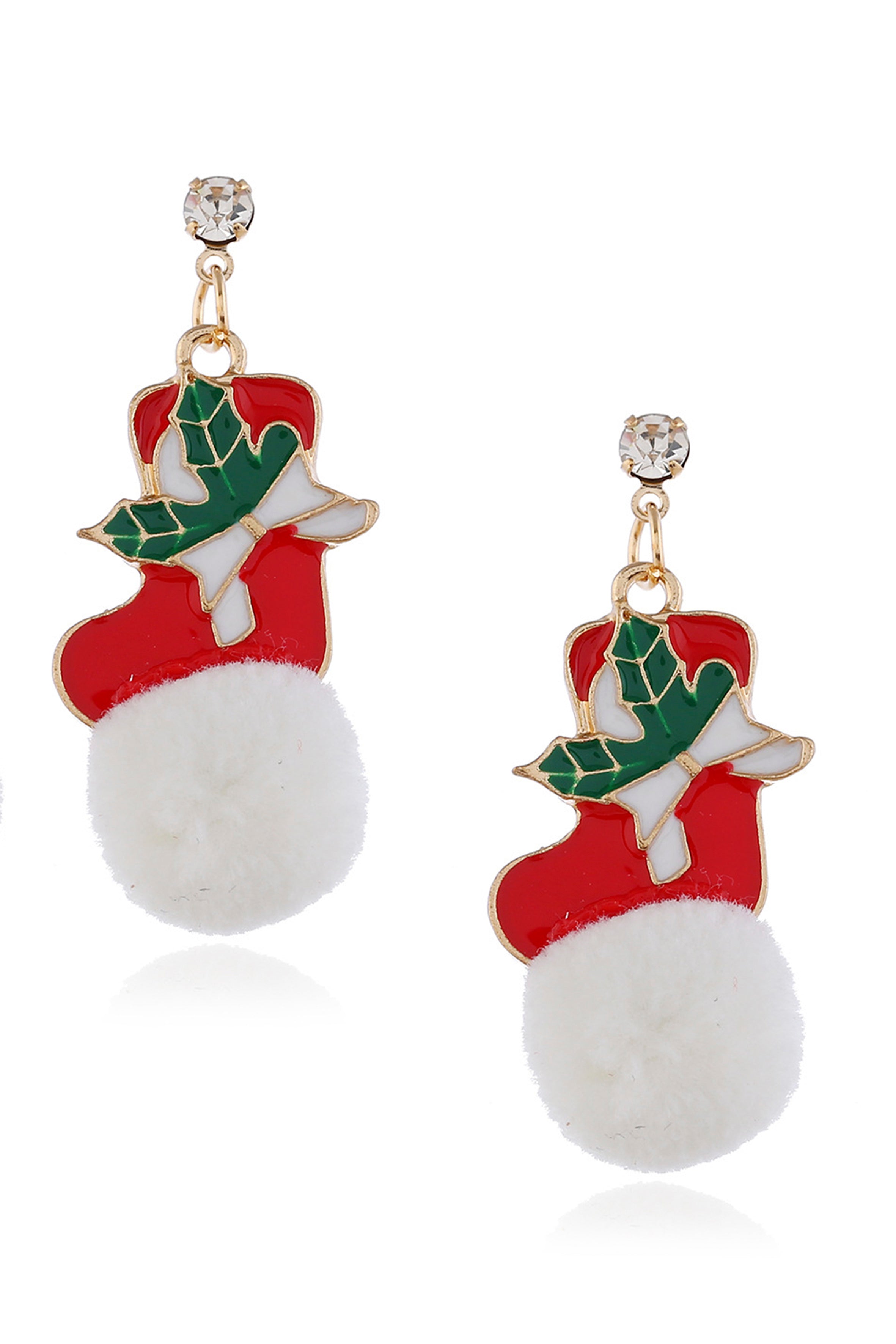 Christmas Sock Pompom Earrings E4931