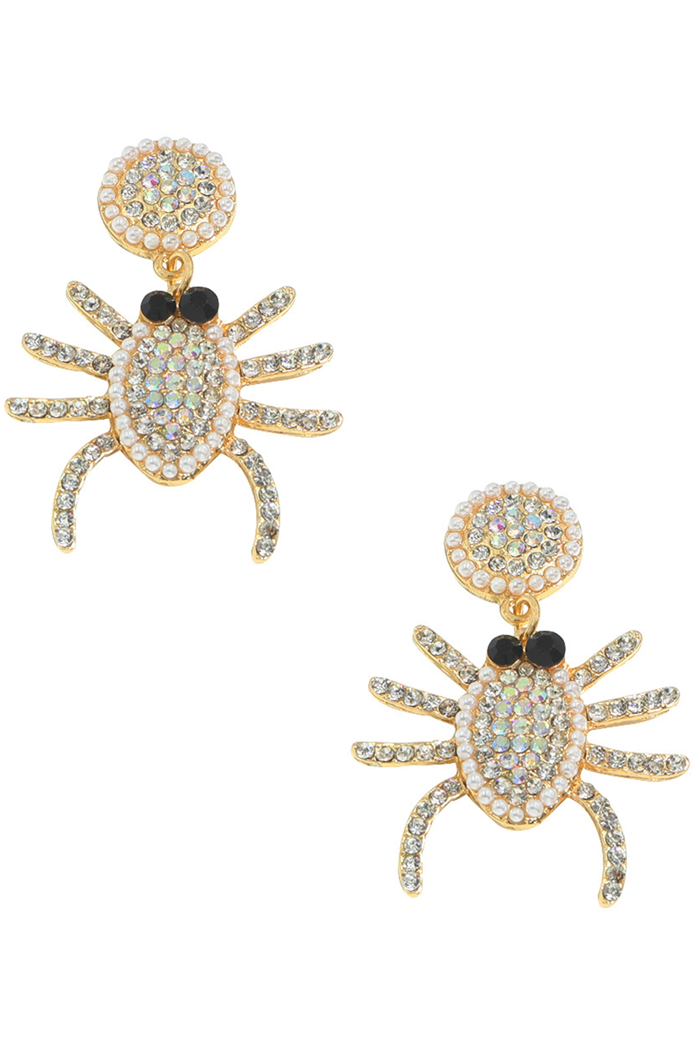 Pendientes de araña con diamantes de imitación E4971