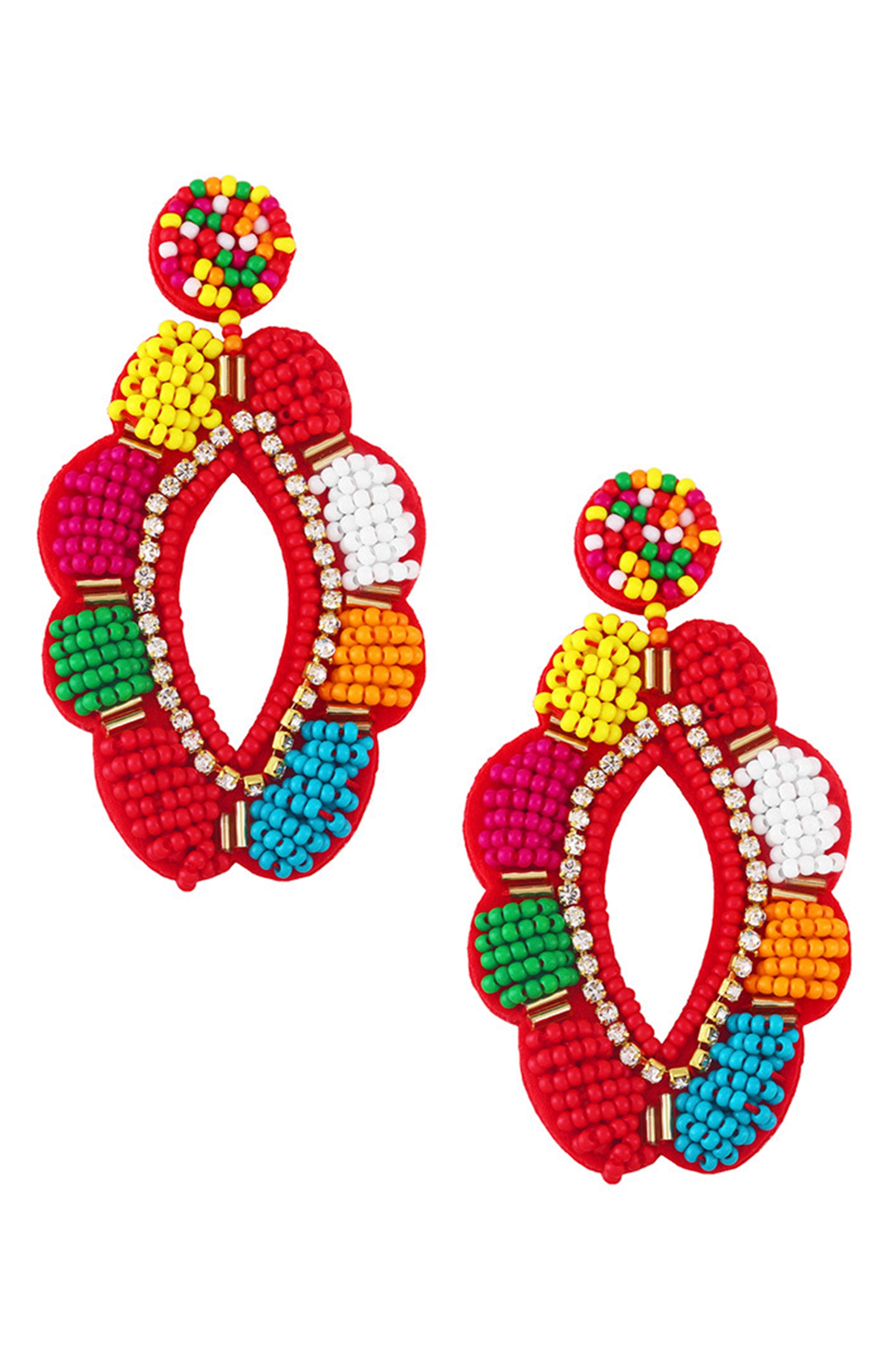 Floral Seed Bead Earrings E5001