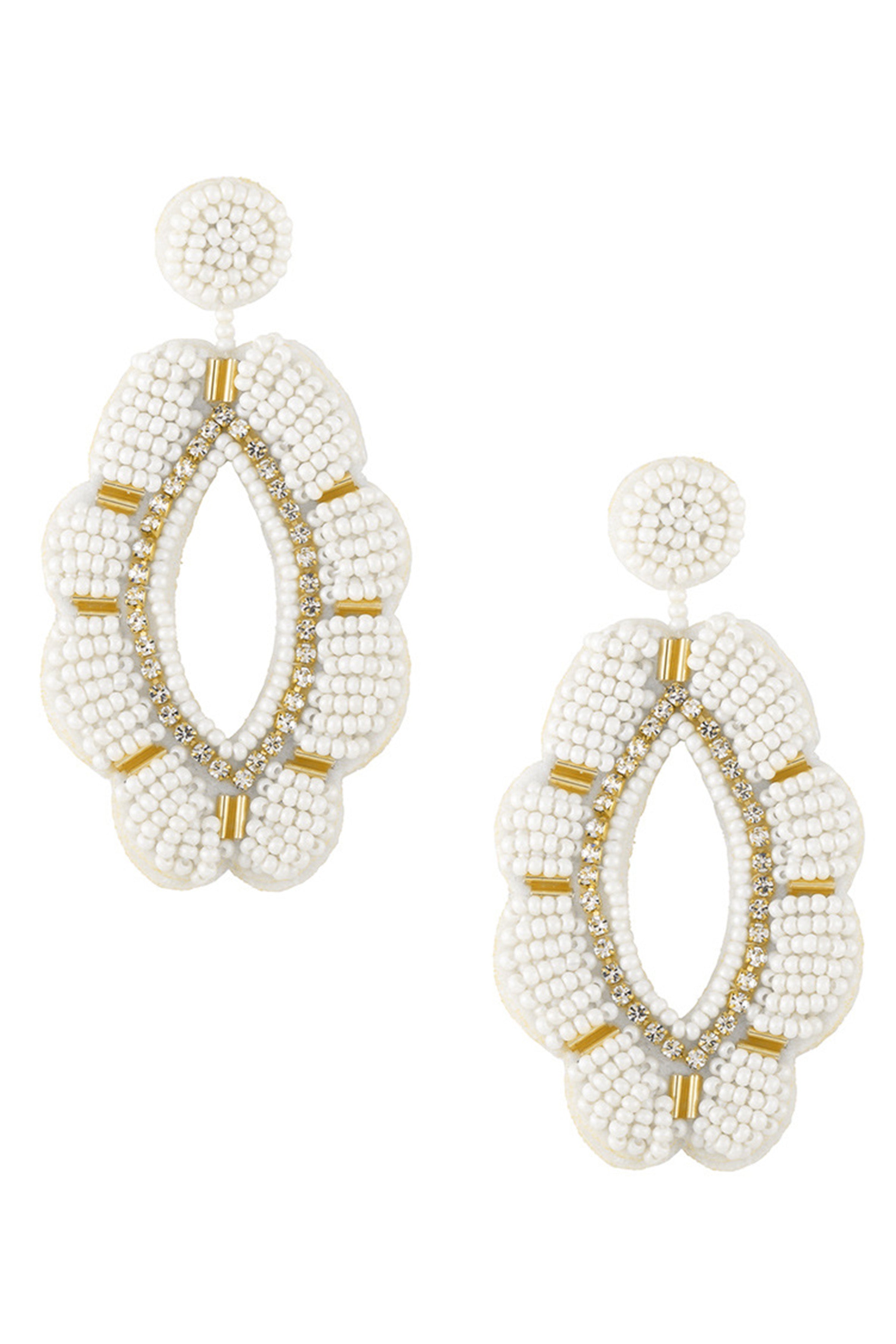 Floral Seed Bead Earrings E5001