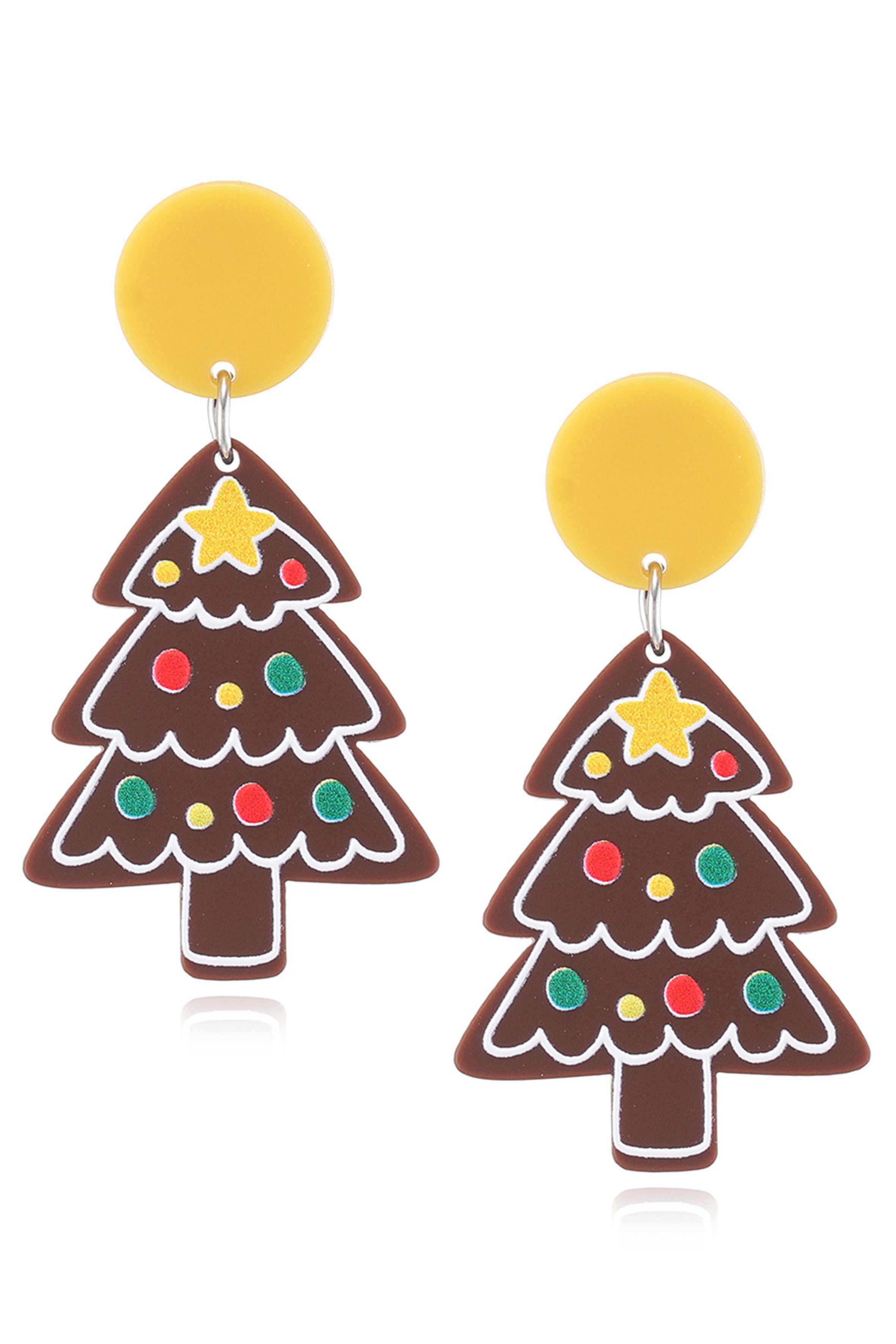 Pendientes acrílicos con forma de árbol de Navidad E5016