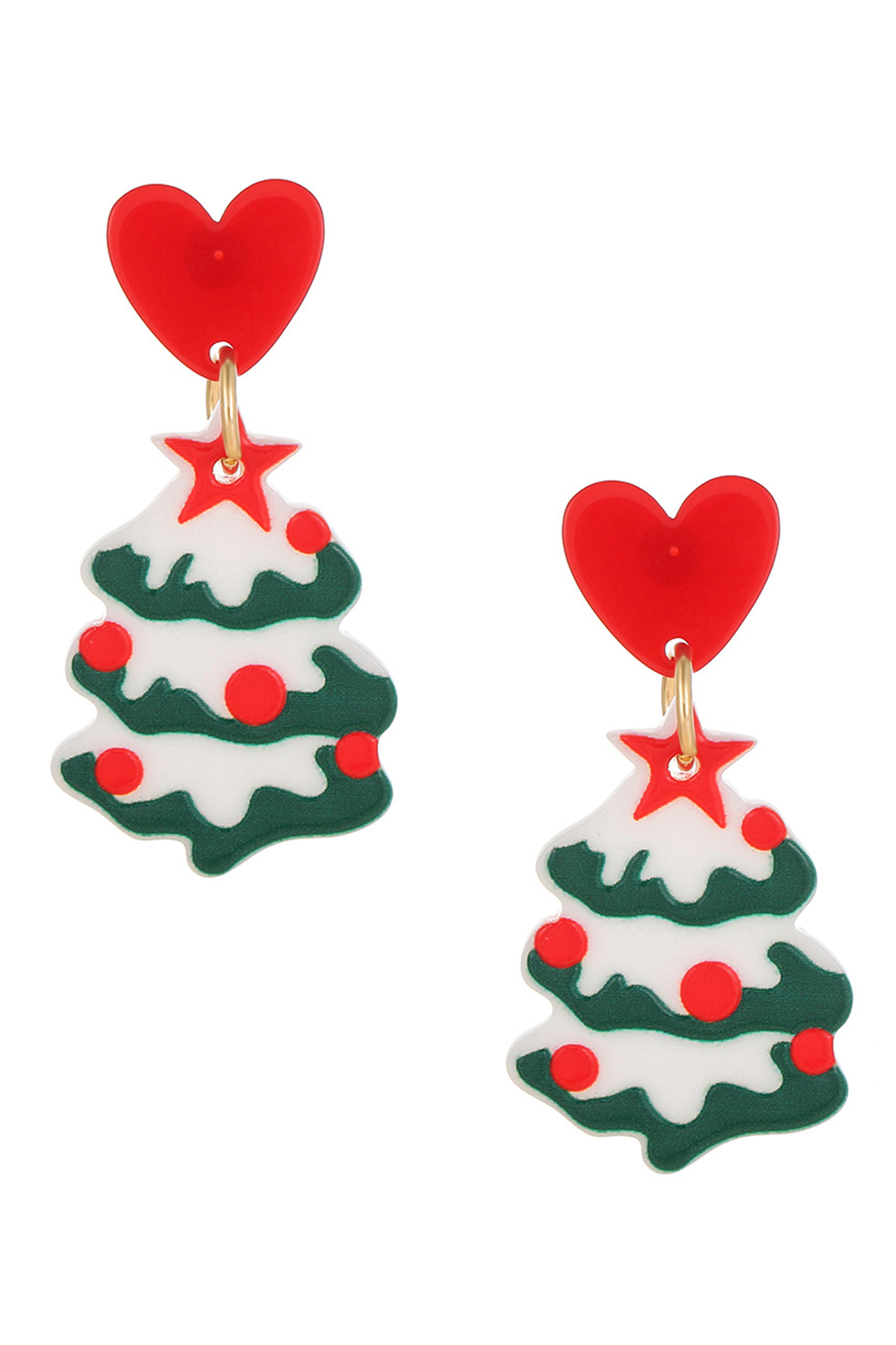 Pendientes acrílicos con forma de árbol de Navidad E5115