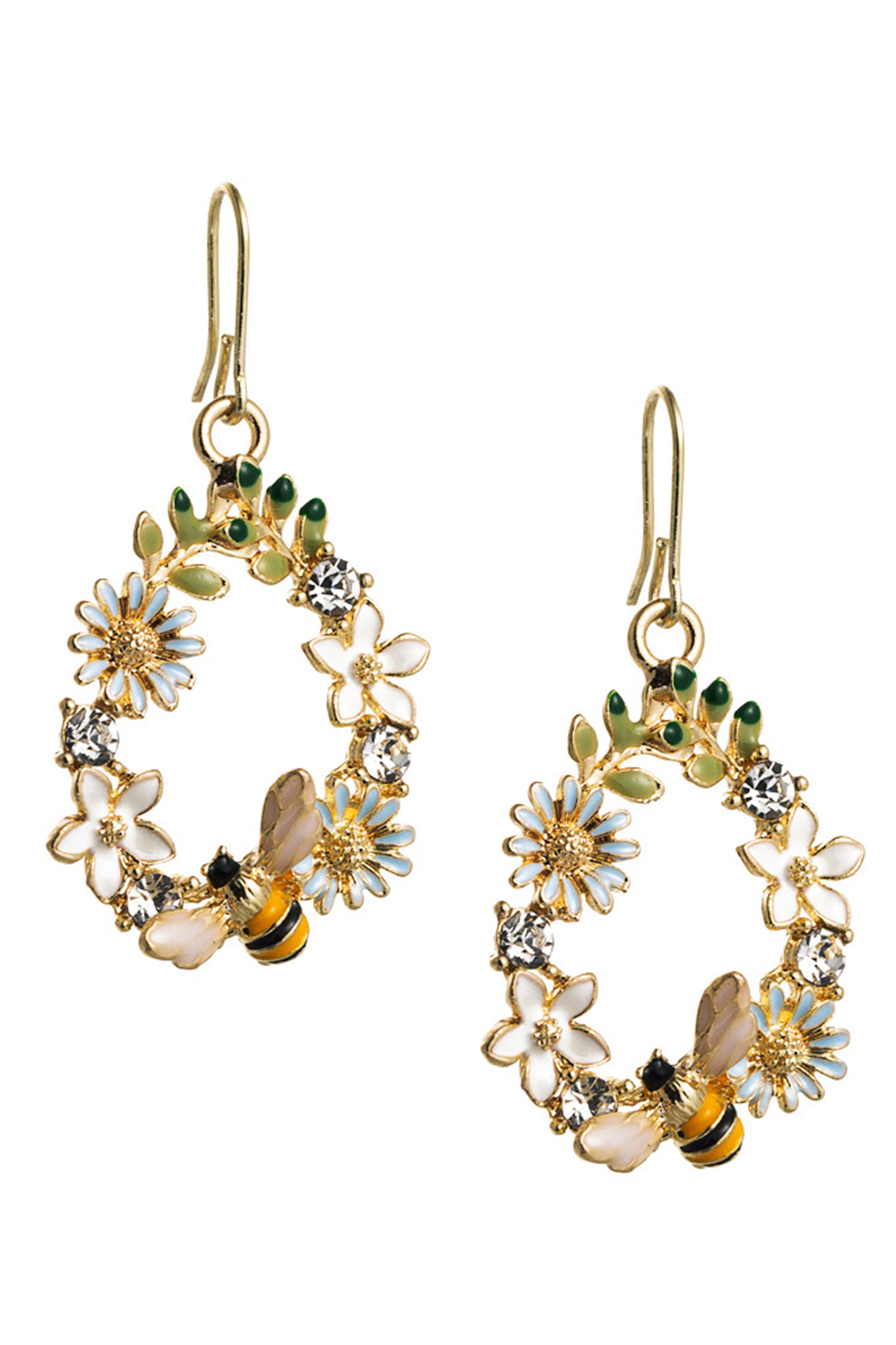 Pendientes de aleación con forma de corona de abejas E5393