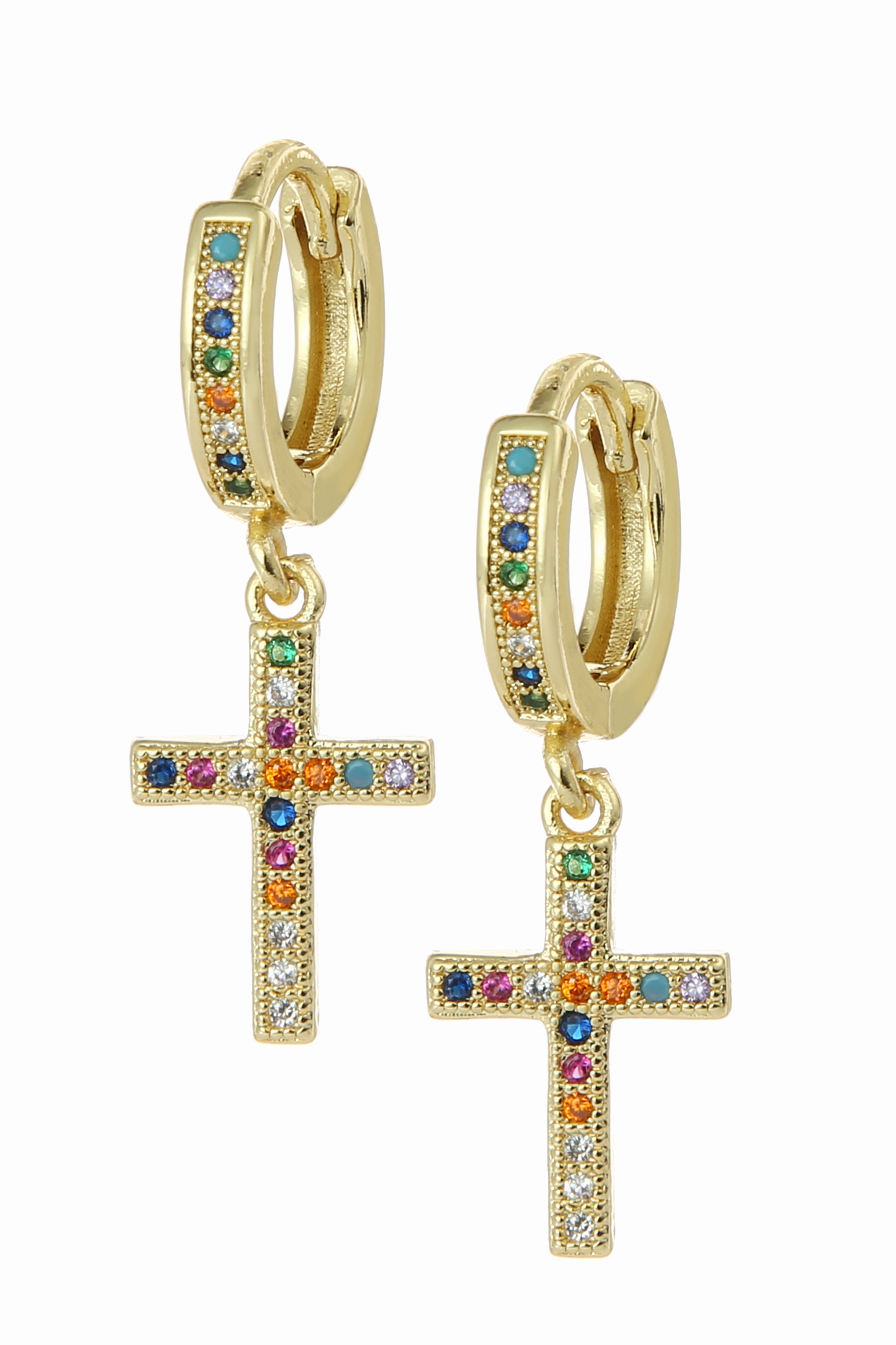 Pendientes de circonitas cruzadas E5405