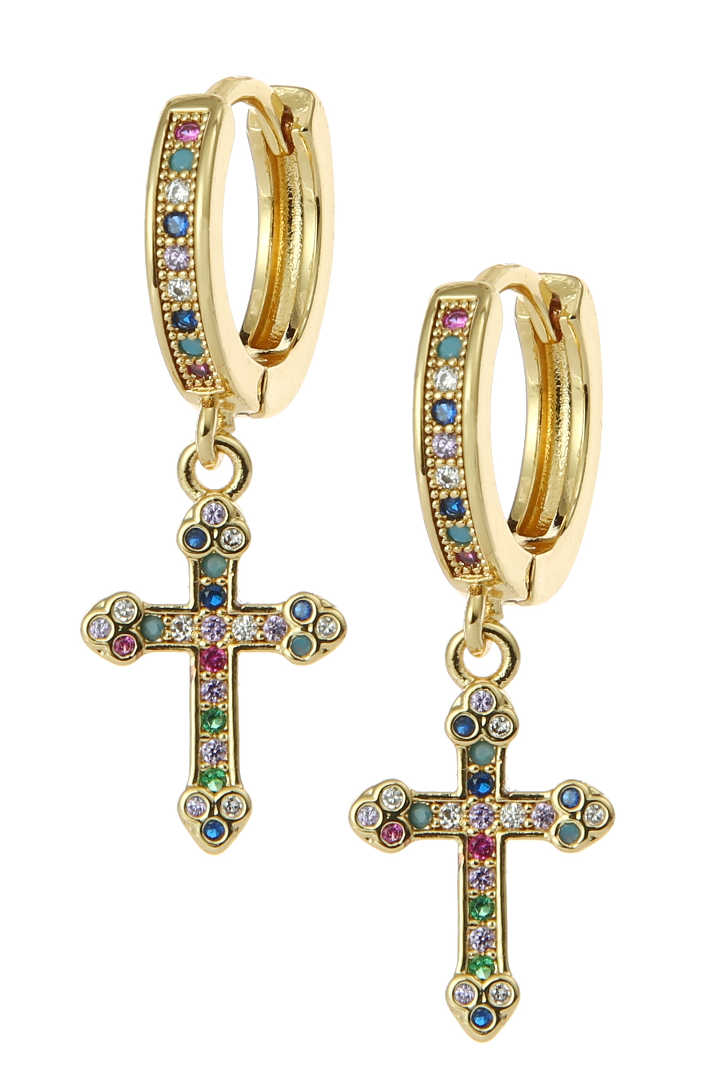 Pendientes de circonitas cruzadas E5409