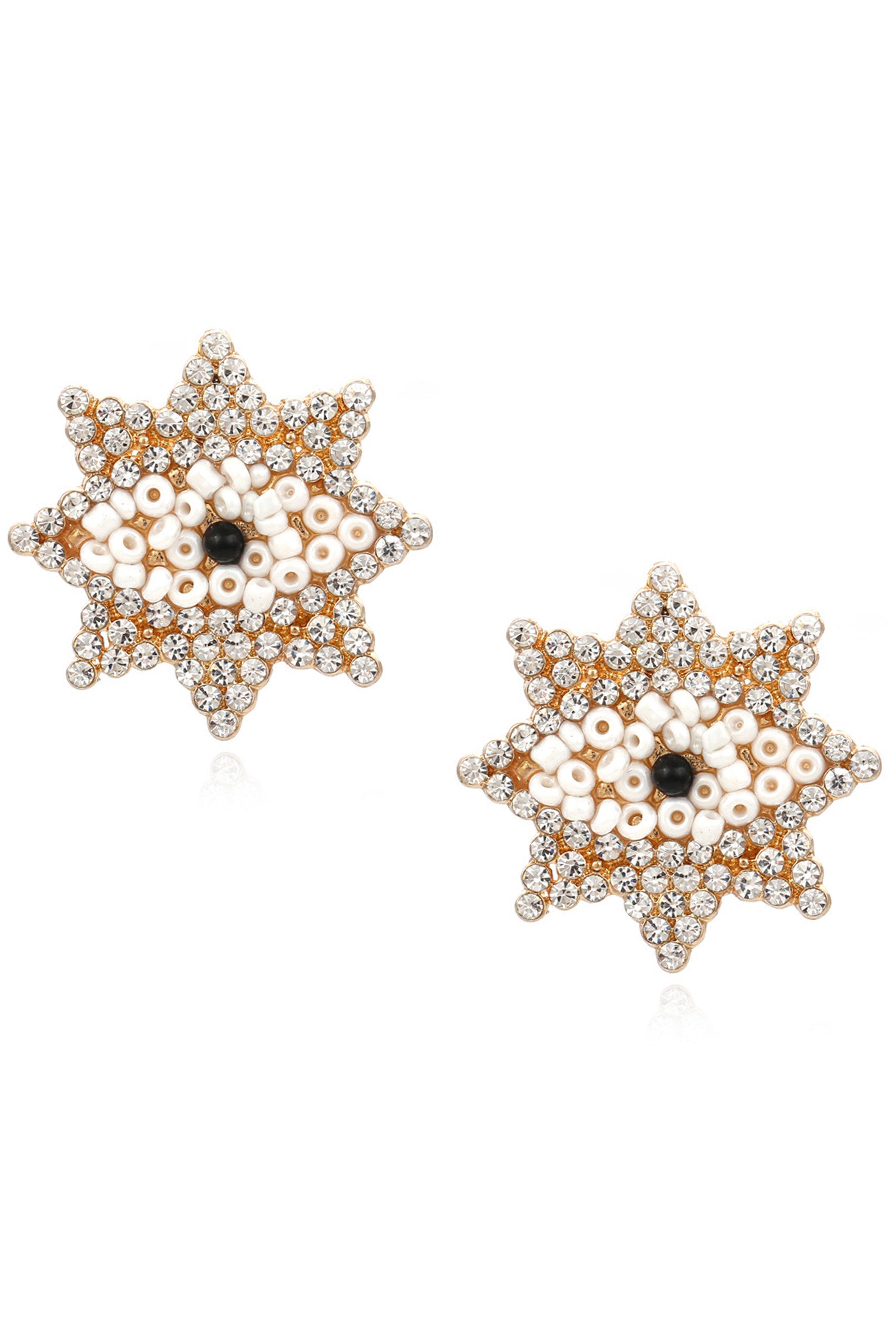 Evil Eye Rhinestone Stud Earrings E5459