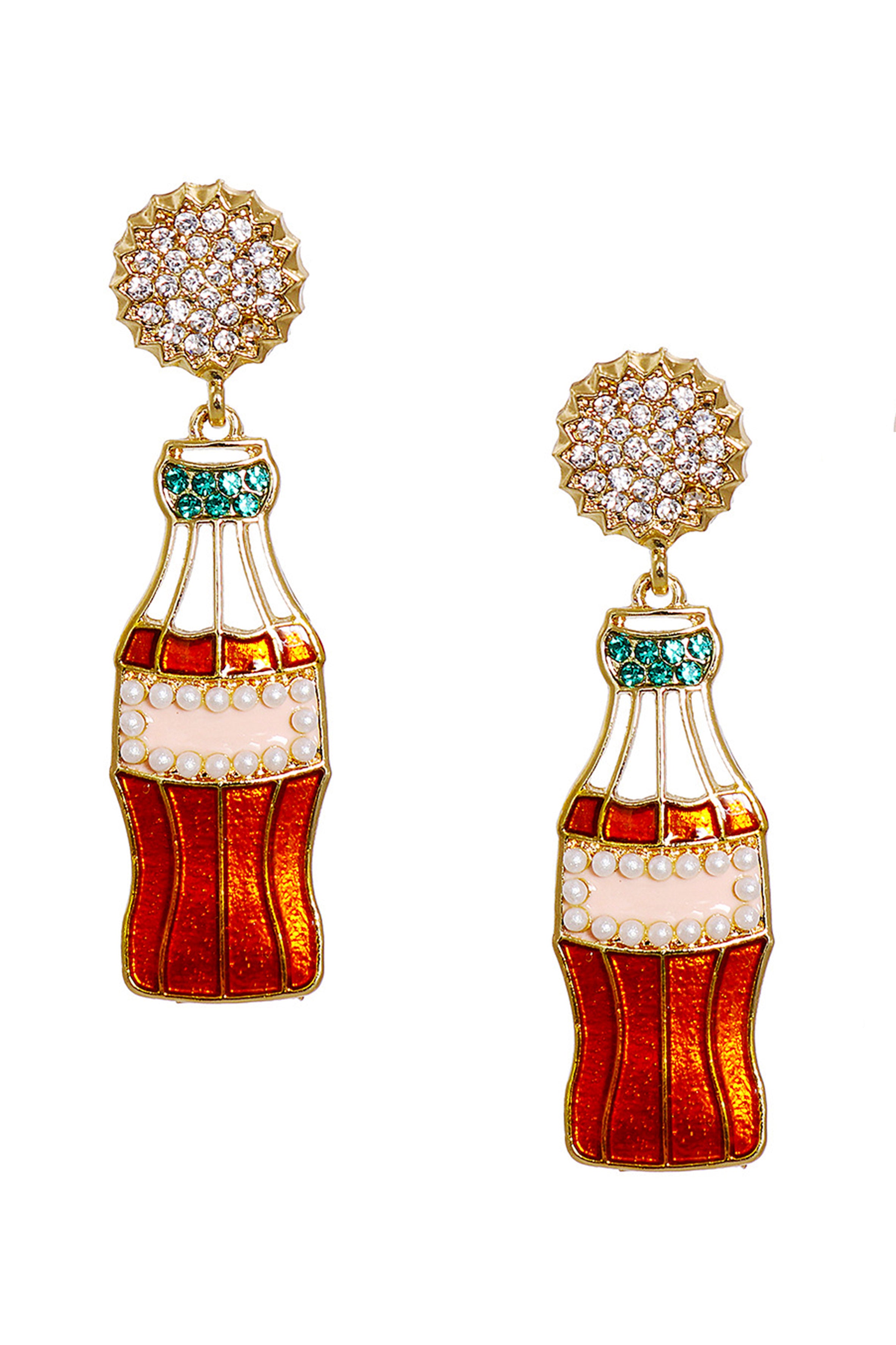 Coke Rhinestone Earrings E5470