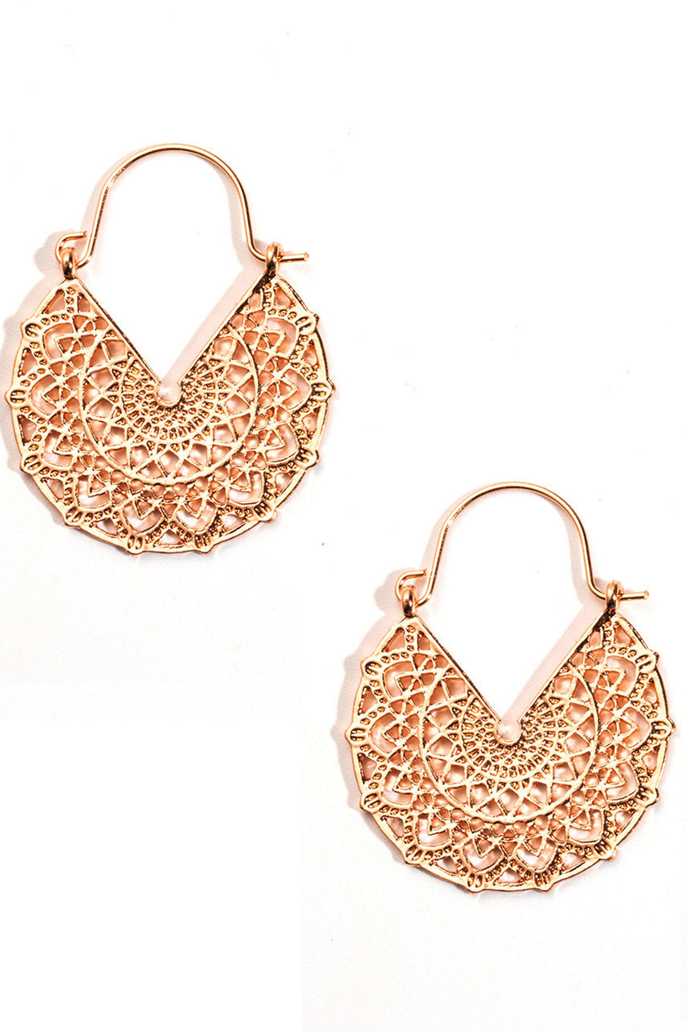 Hollow Floral Alloy Earrings E5487