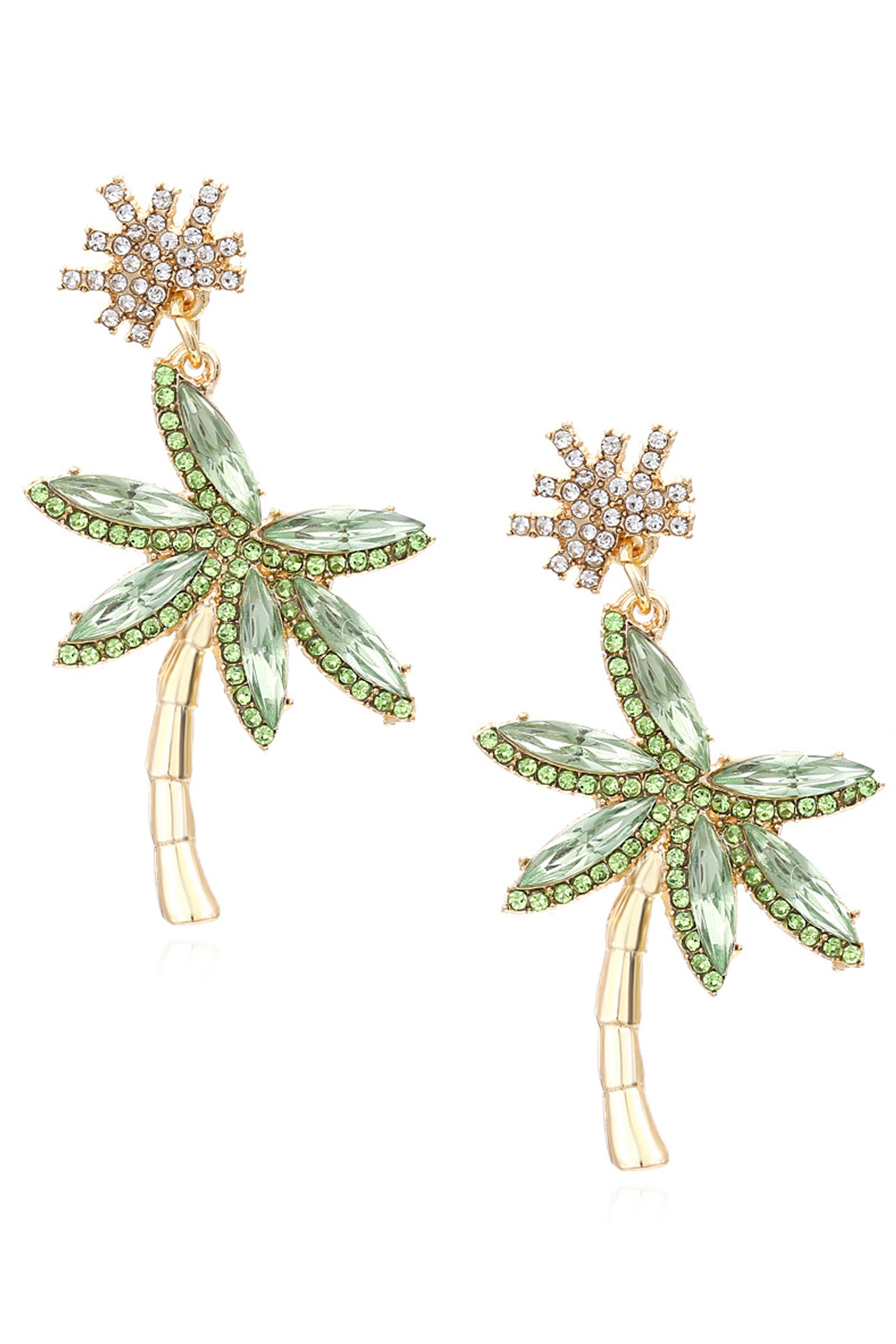 Coconut Tree Rhinestone Earrings E5517