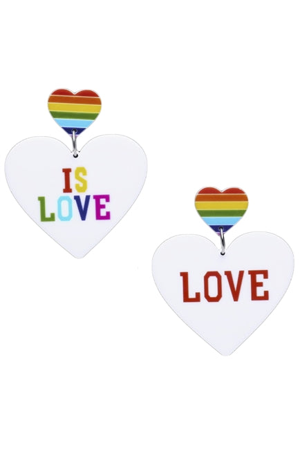 LOVE Heart Acrylic Earrings E5529