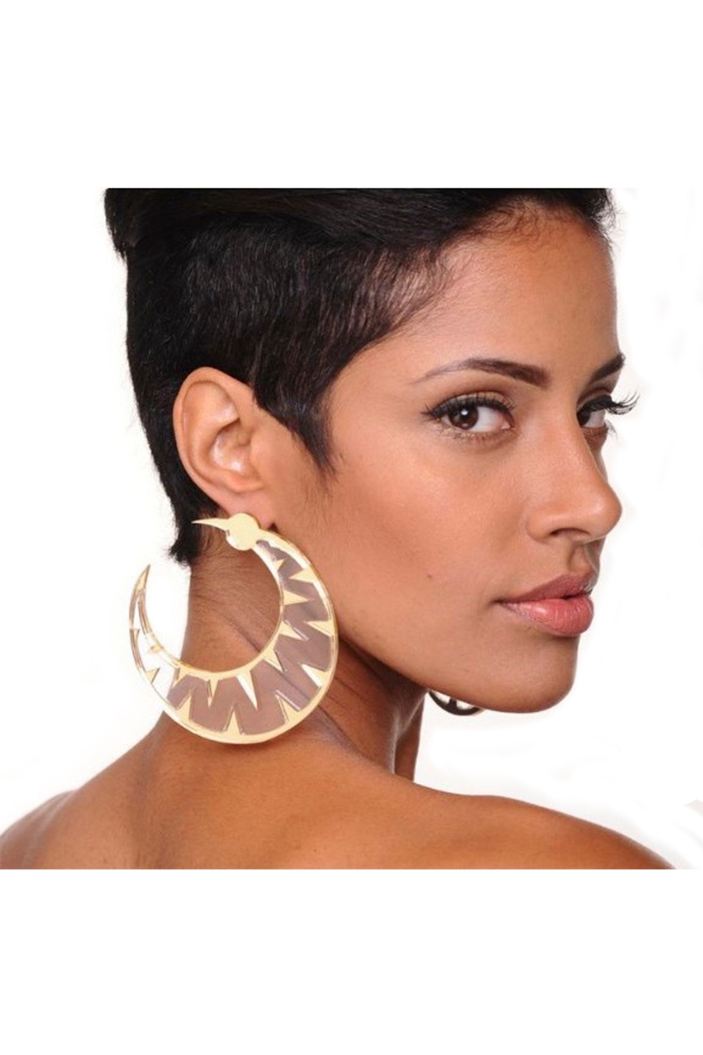 Pendientes acrílicos de luna E5548