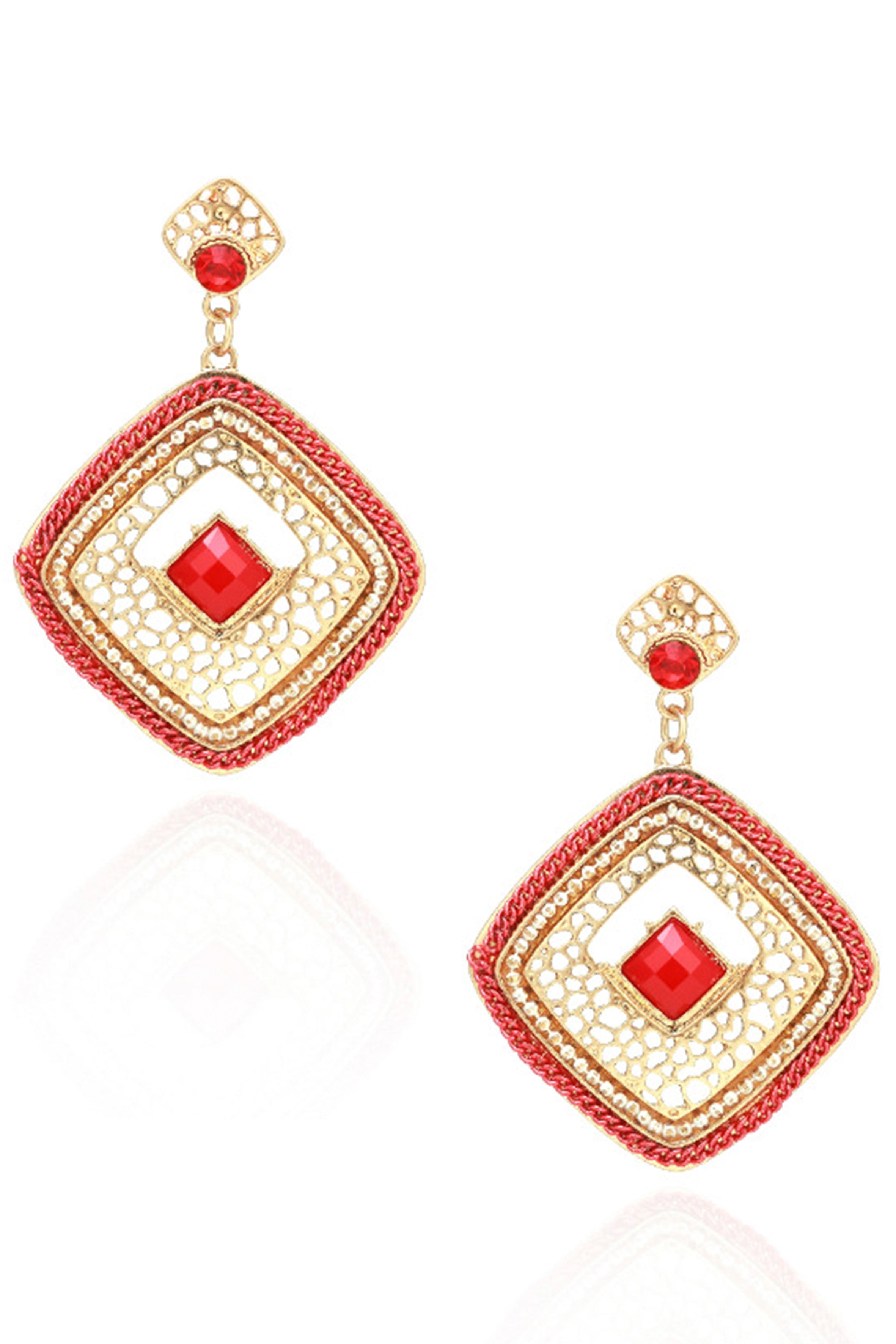 Diamond Seed Bead Earrings E5609