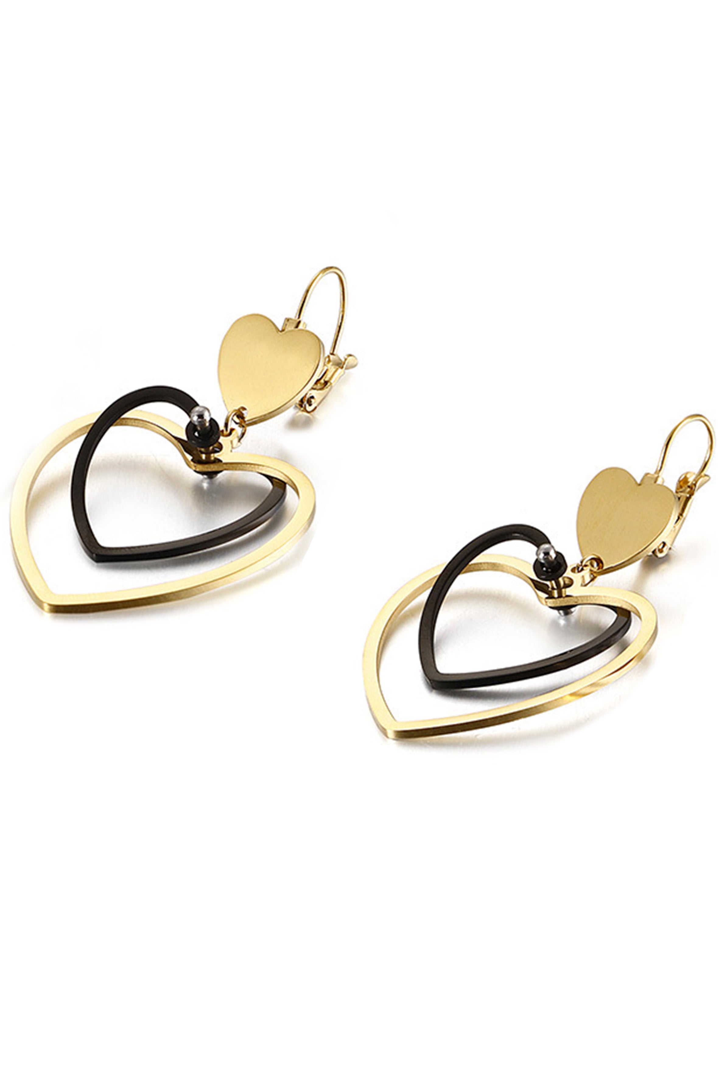 Pendientes de acero inoxidable con forma de corazón E5696