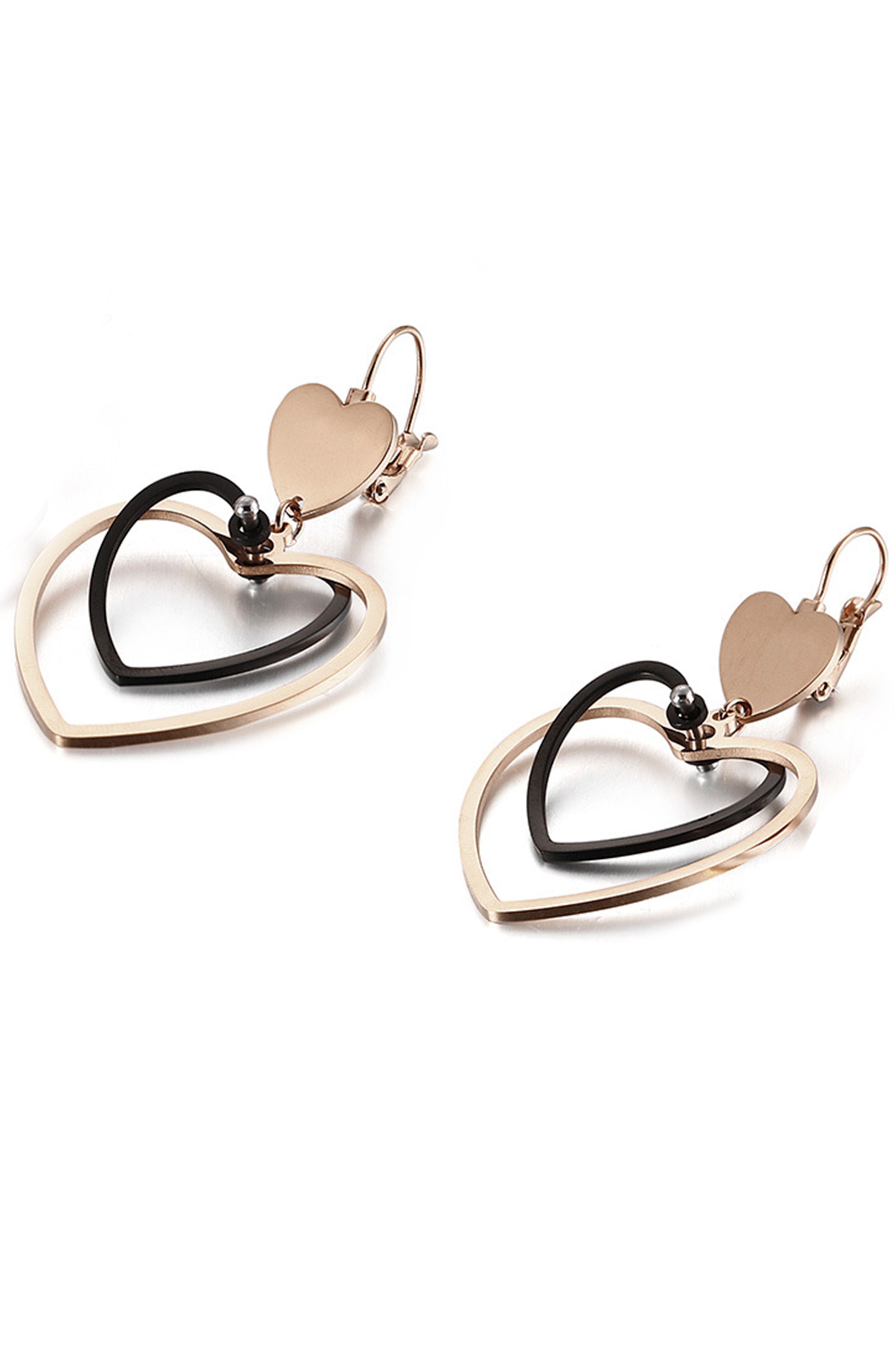Pendientes de acero inoxidable con forma de corazón E5696