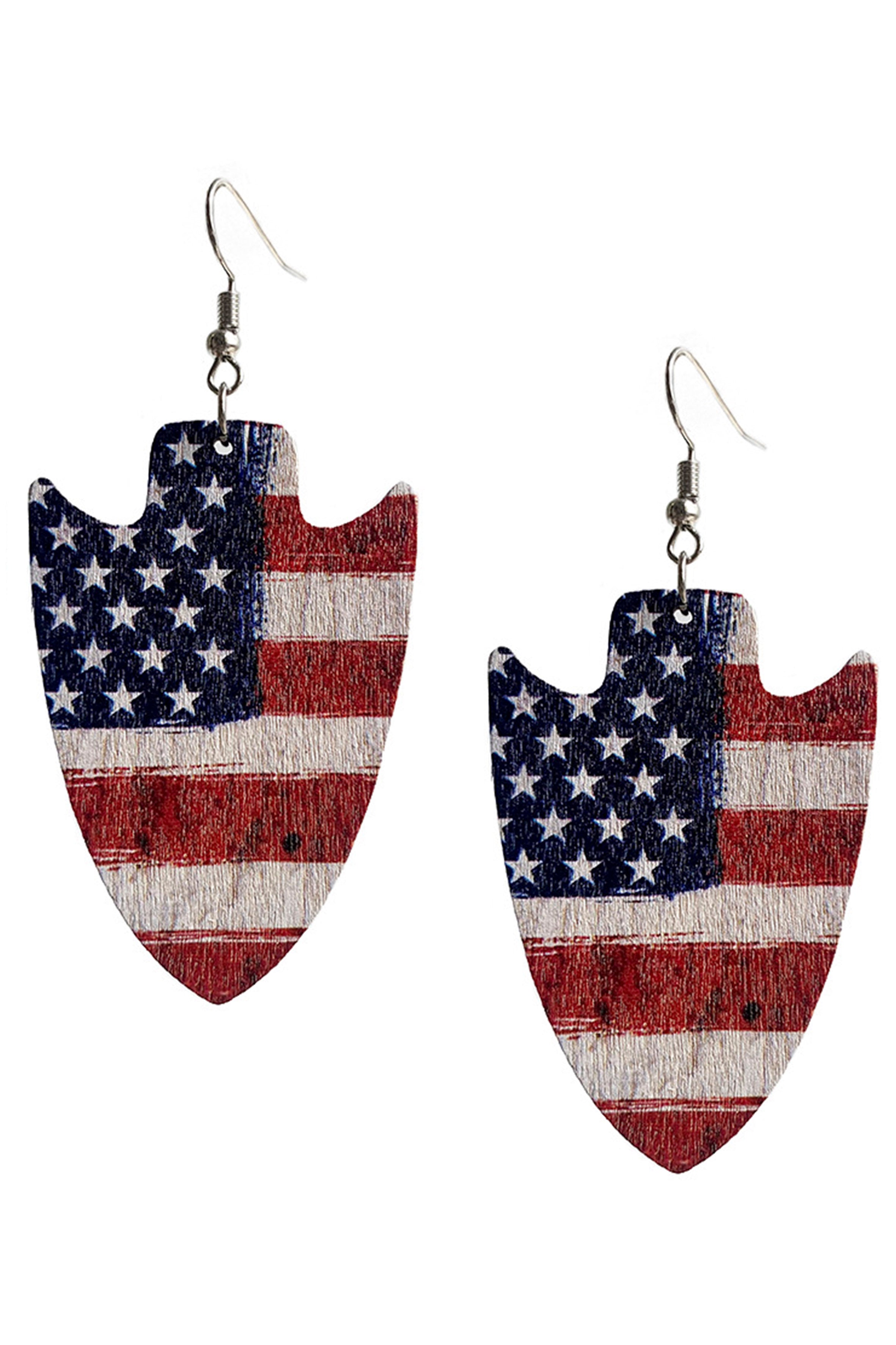 Pendientes de madera con forma de lágrima y escudo E5700