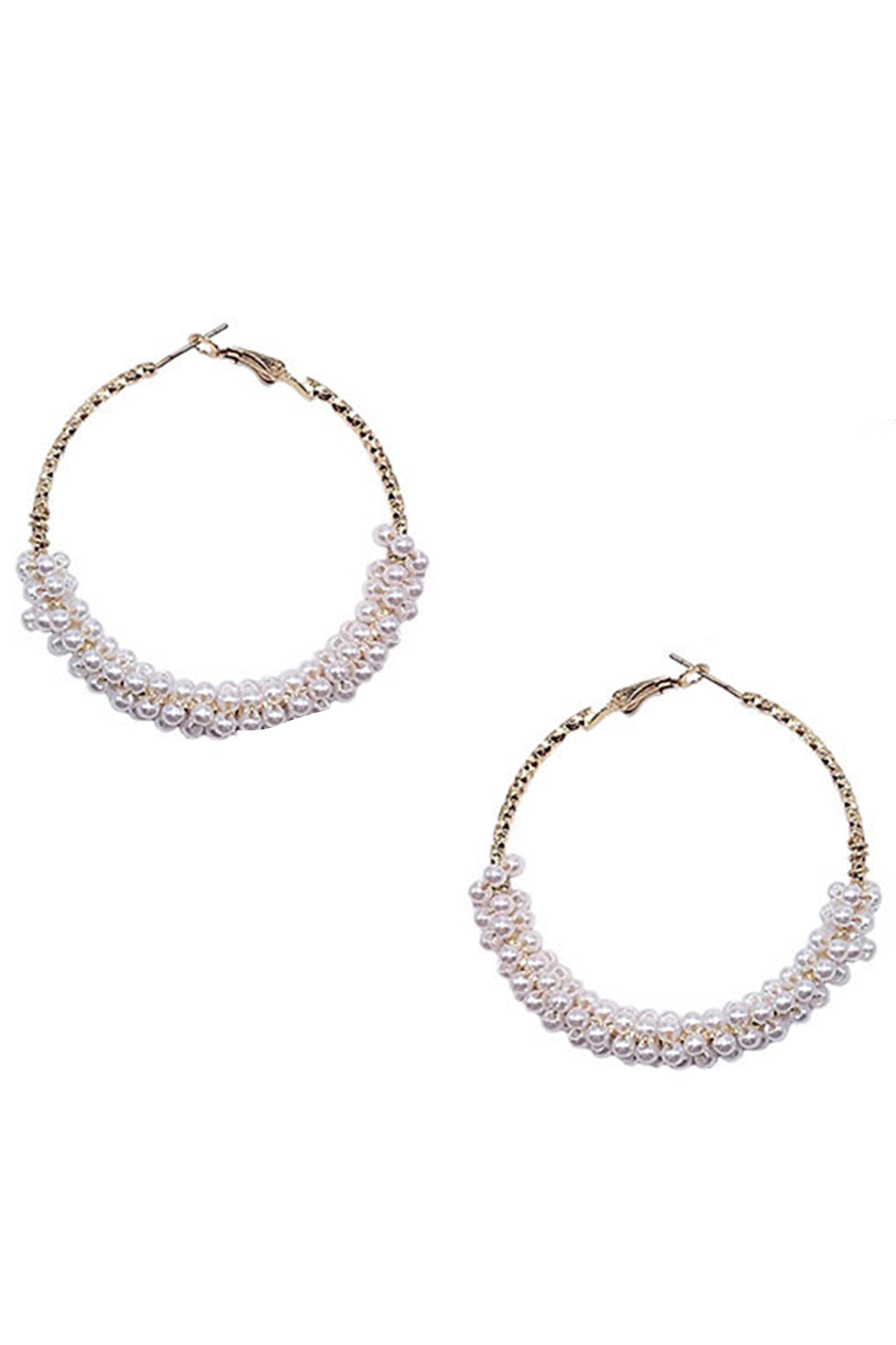 Pearl Hoop Earrings E5716