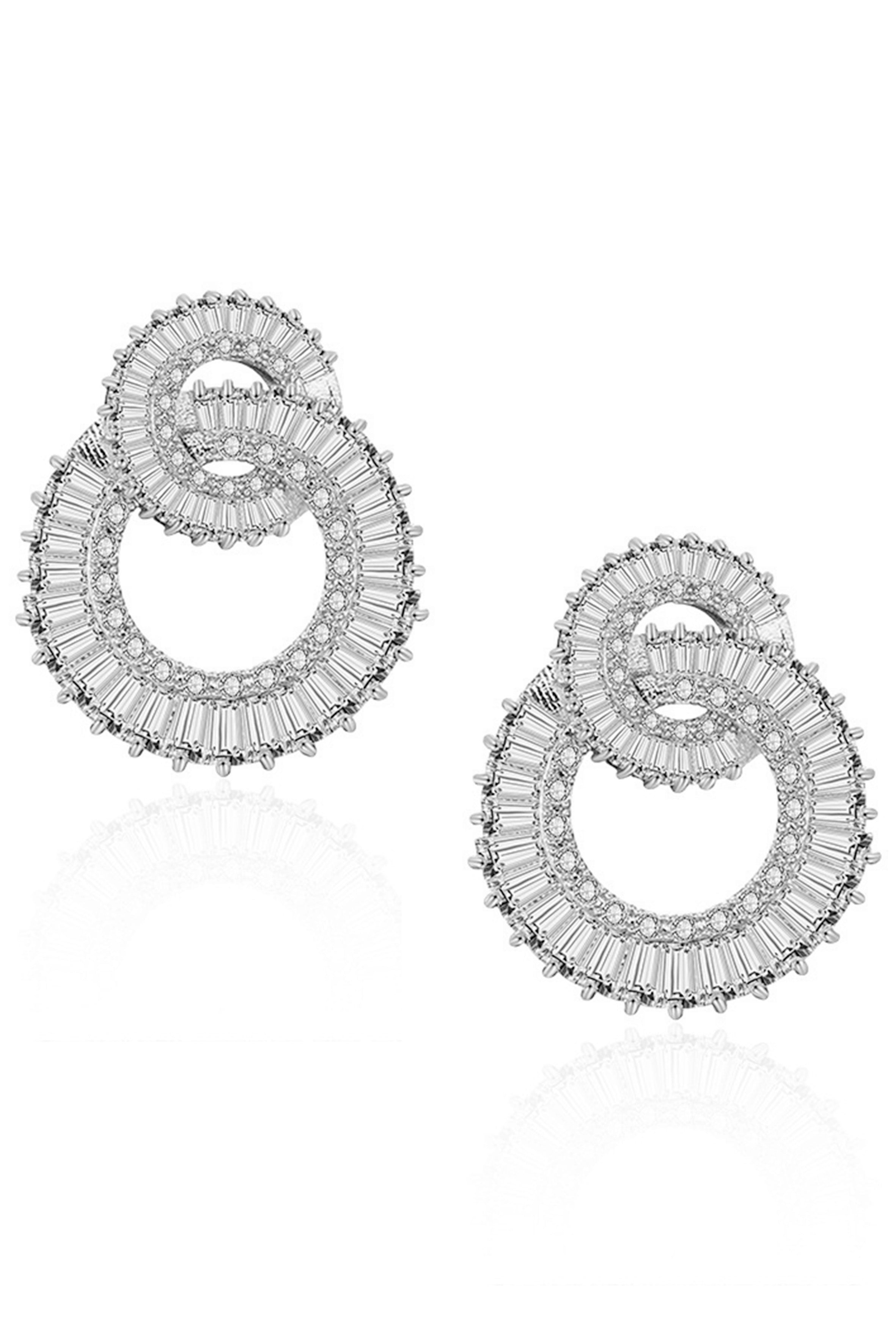 Pendientes de aro circular con circonitas E5737