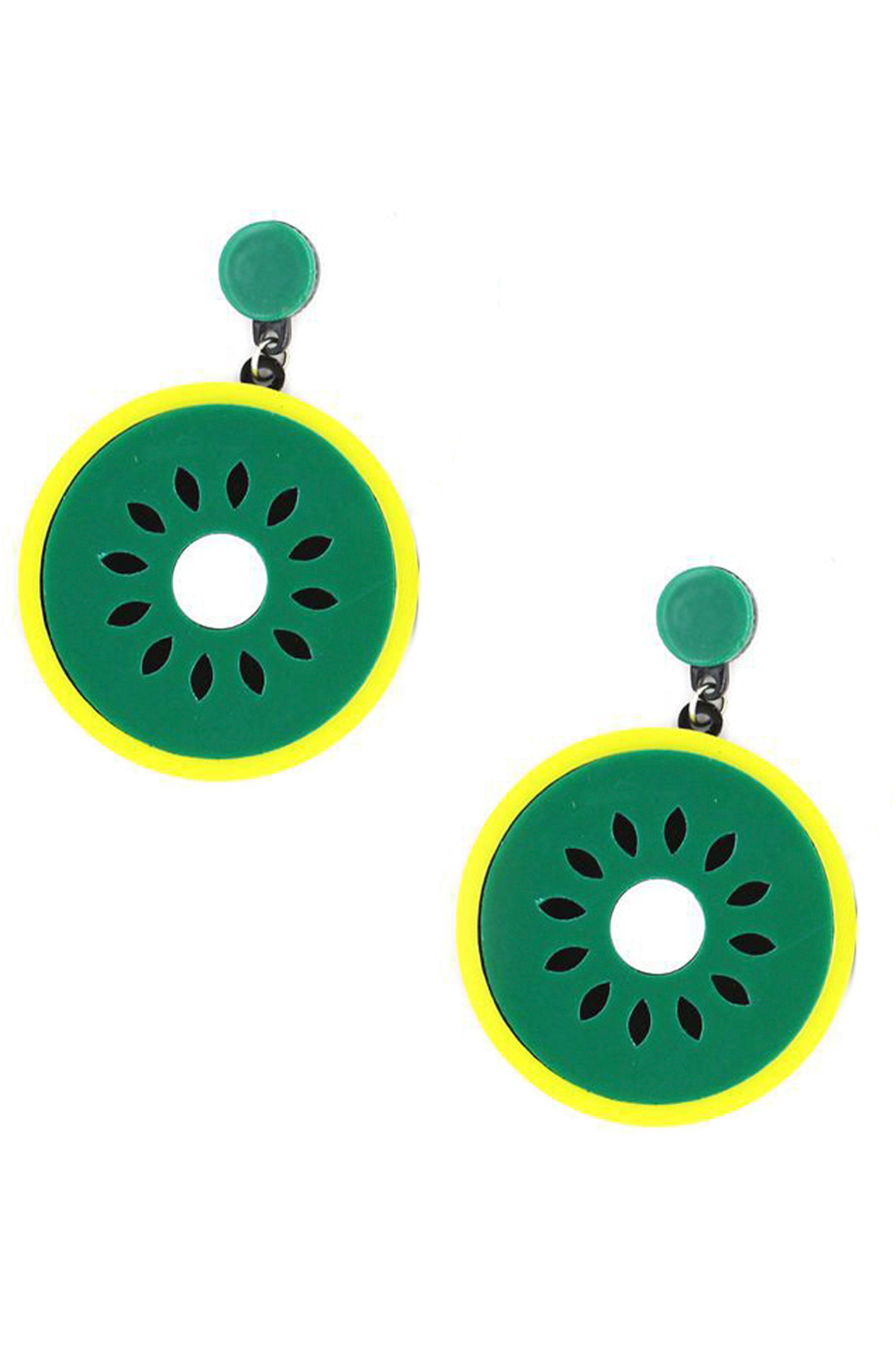 Pendientes acrílicos de kiwi E5764