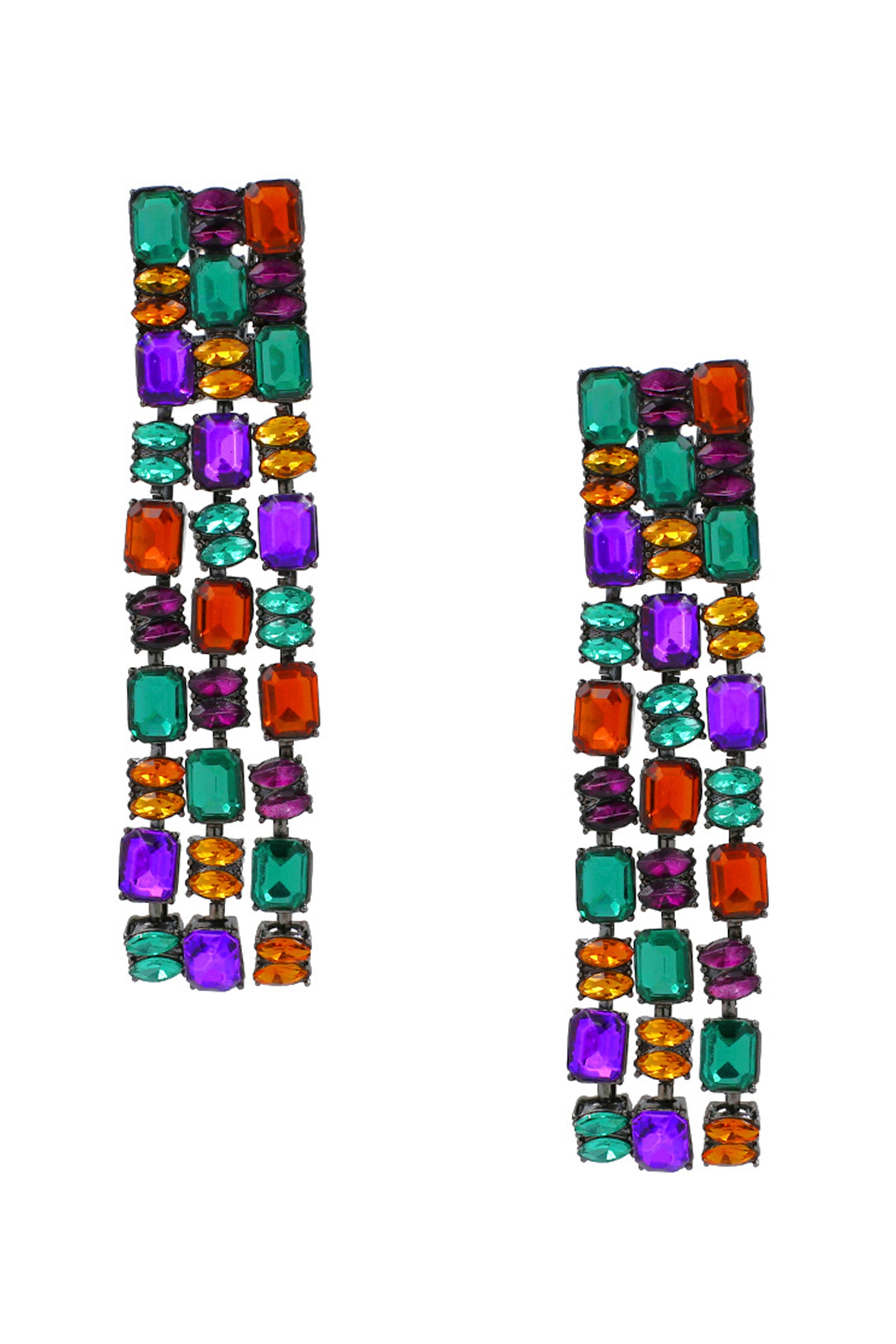 Pendientes con borlas de diamantes de imitación E5775